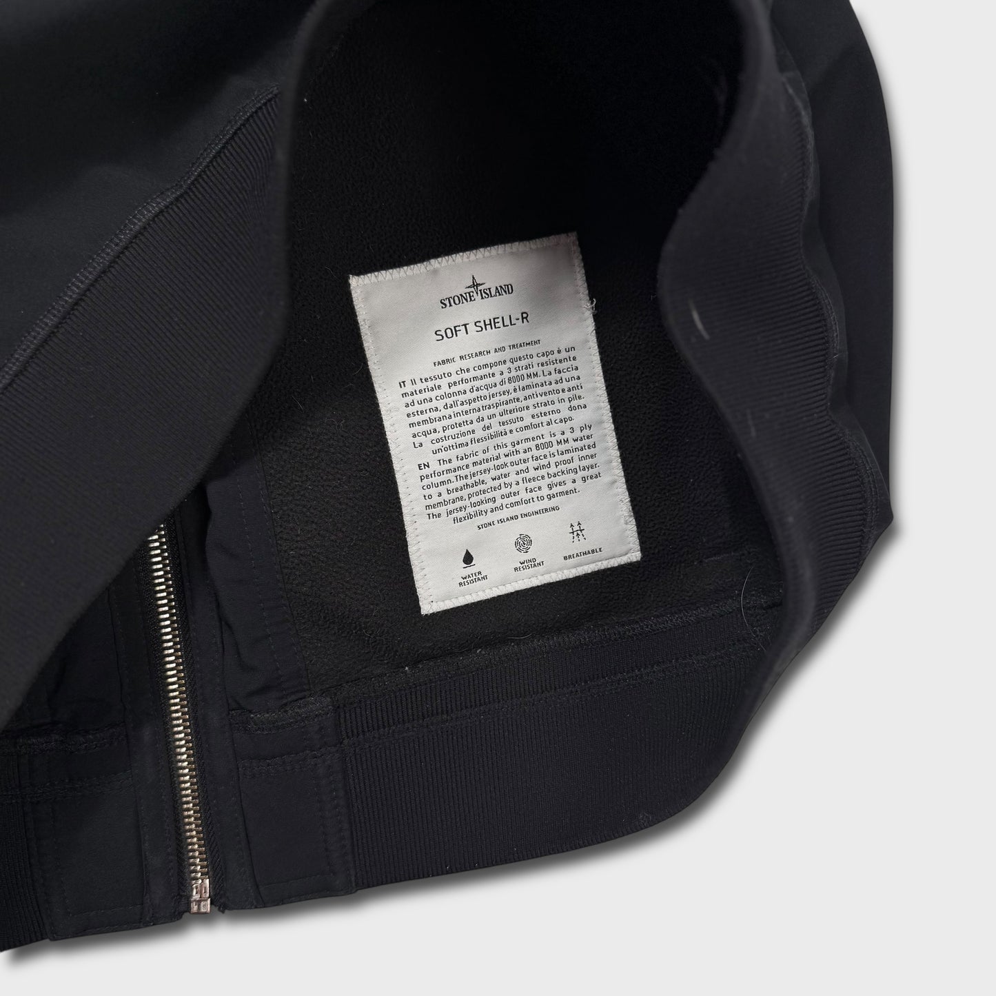 Stone Island Black Soft Shell Jacket L