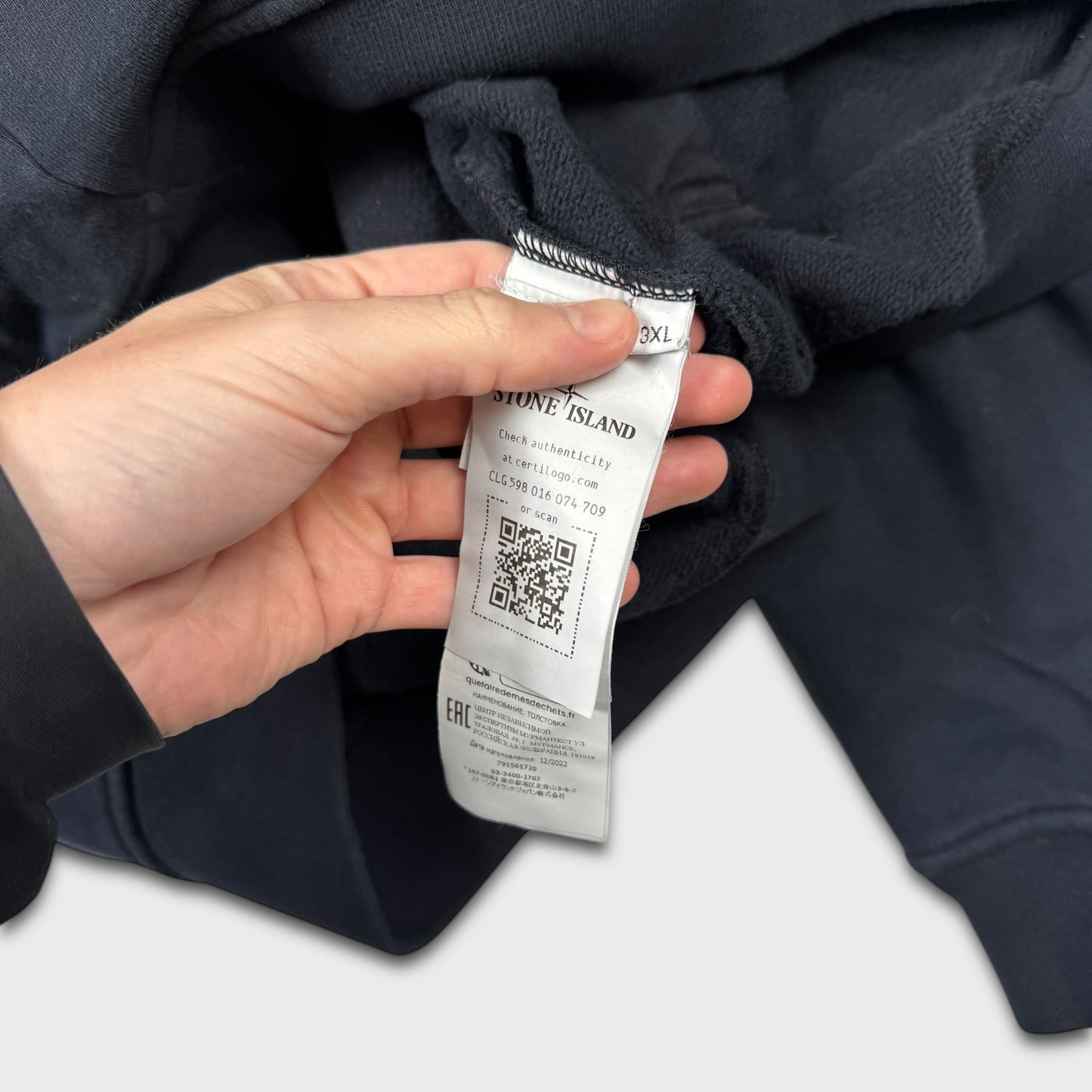 Stone Island Navy Pullover Hoodie 3XL