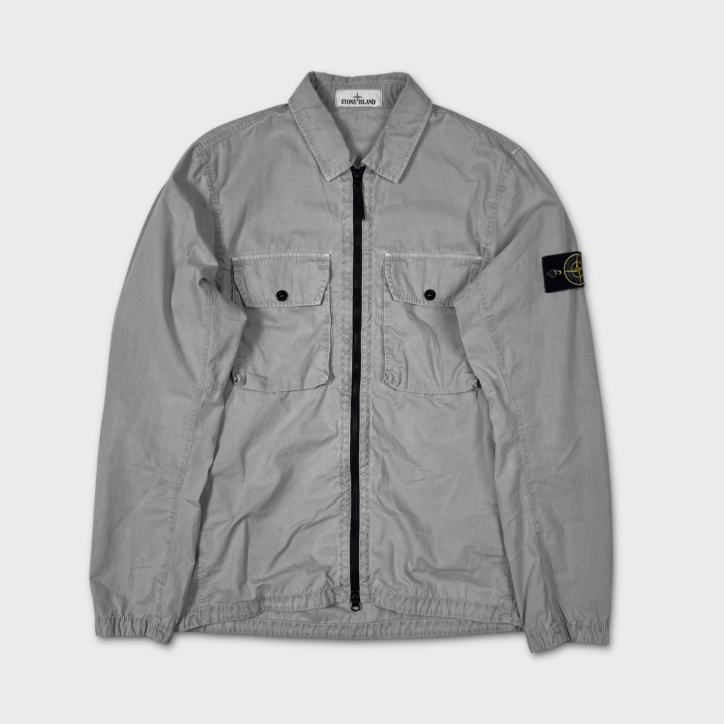 Stone Island Grey Full Zip Overshirt M