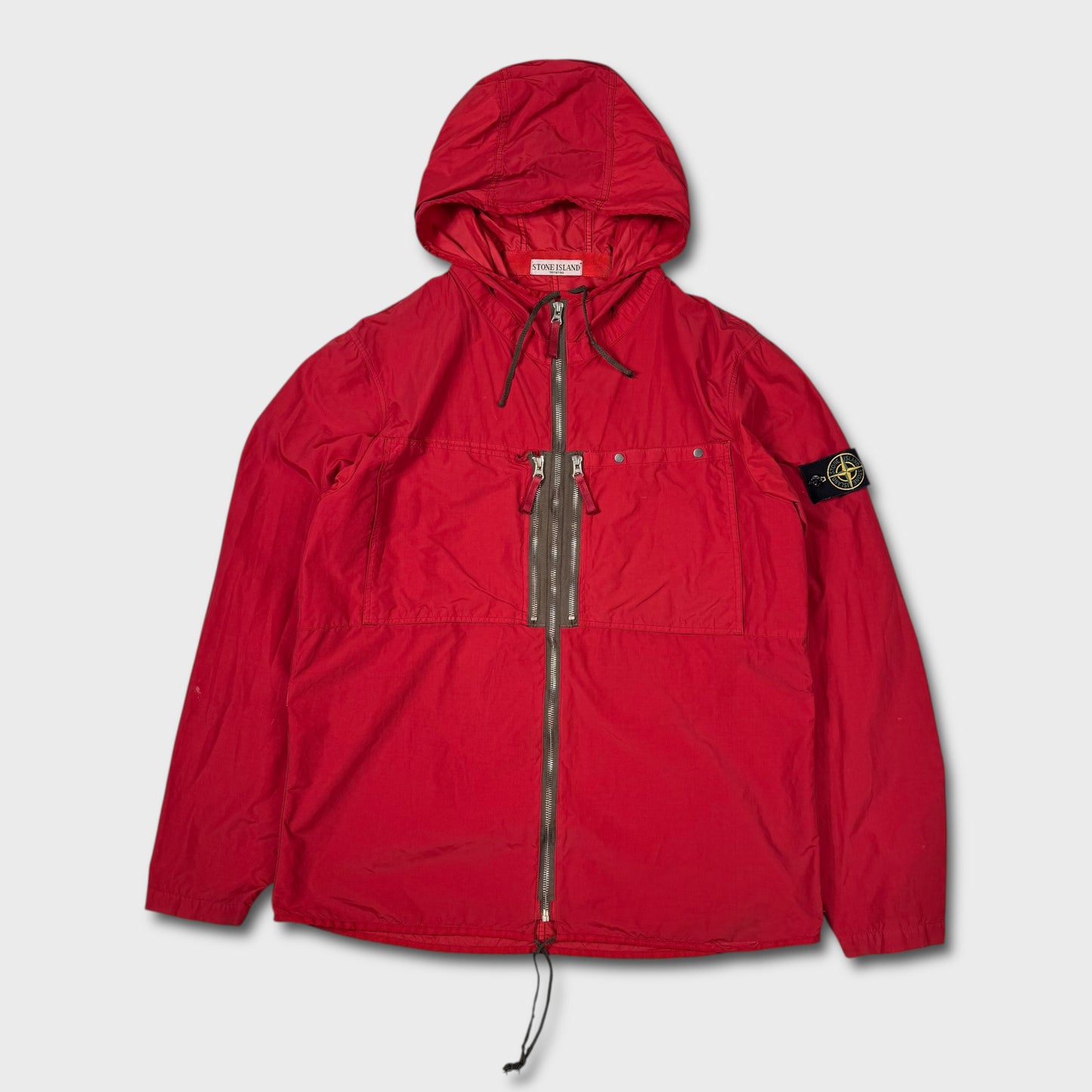 Stone Island Red 2011 Tela Hooded Jacket XL