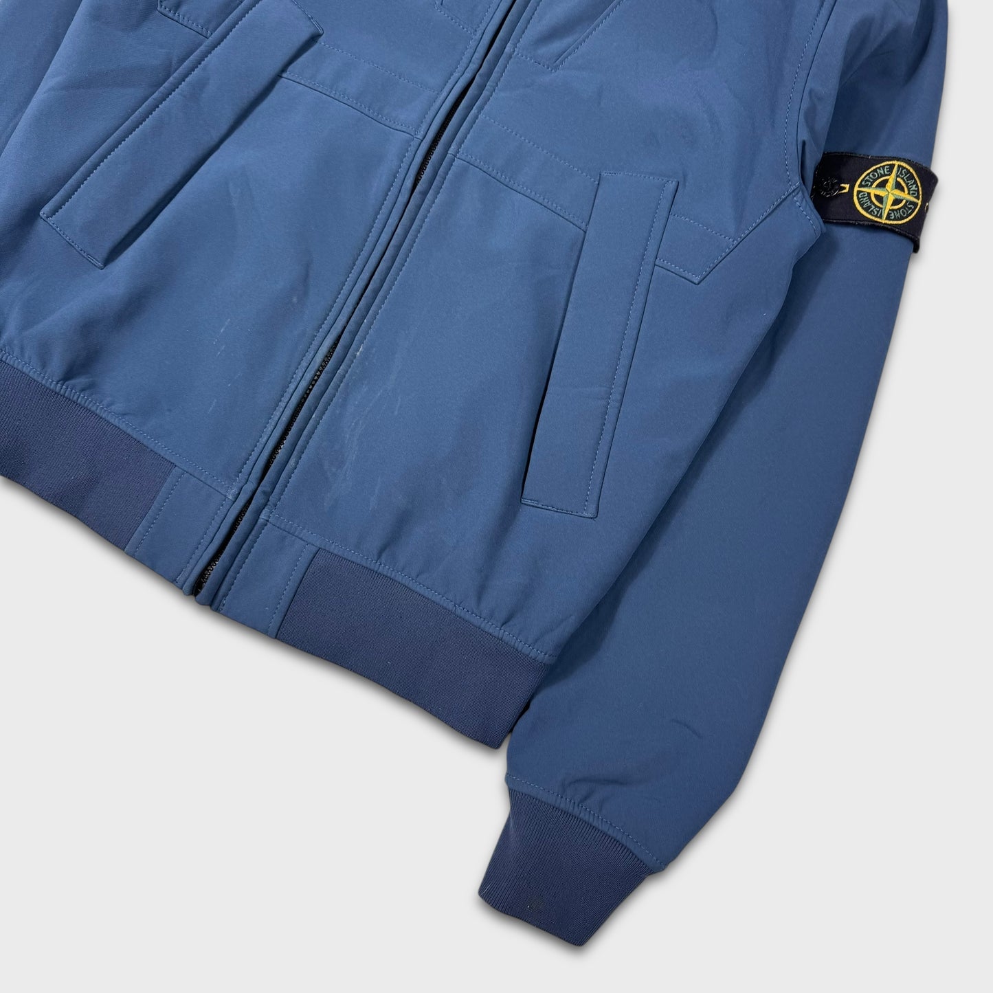 Stone Island Blue Soft Shell-R Jacket L