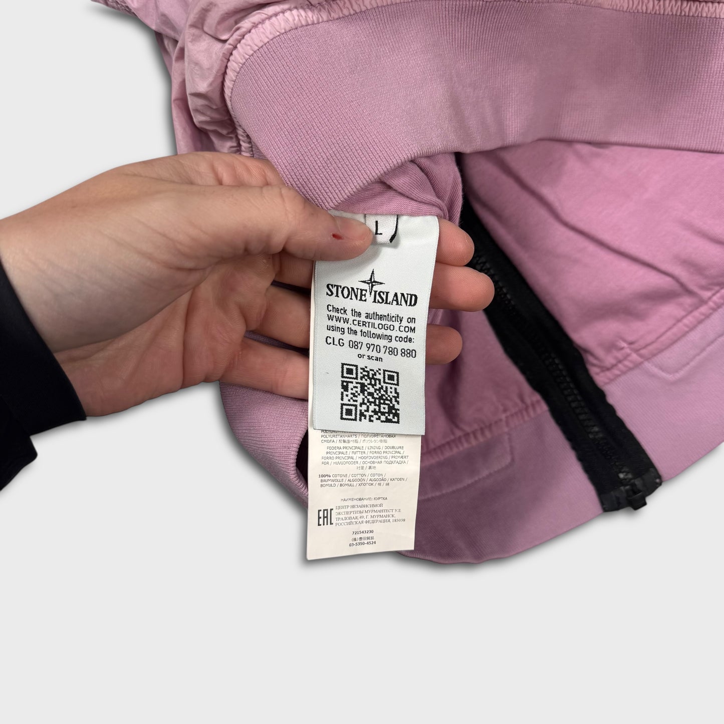 Stone Island Bubblegum Pink Crinkle Reps NY Jacket L