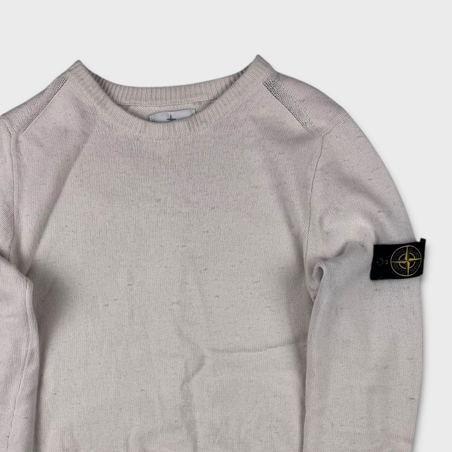 Stone Island White Wool Knit L