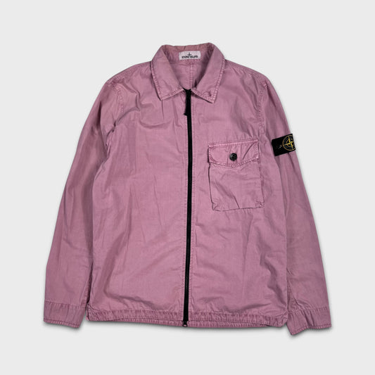 Stone Island Pink Full Zip Overshirt L