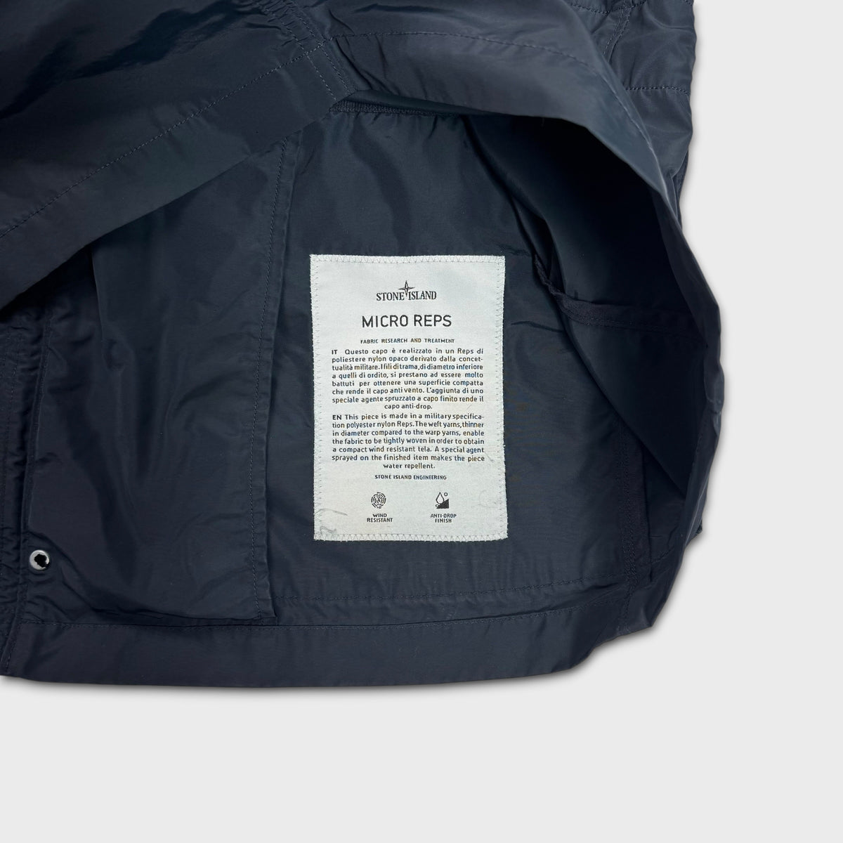 Stone Island Navy Micro Reps Nylon Jacket L