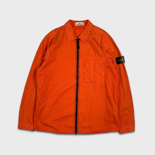Stone Island Orange Full Zip Overshirt XL
