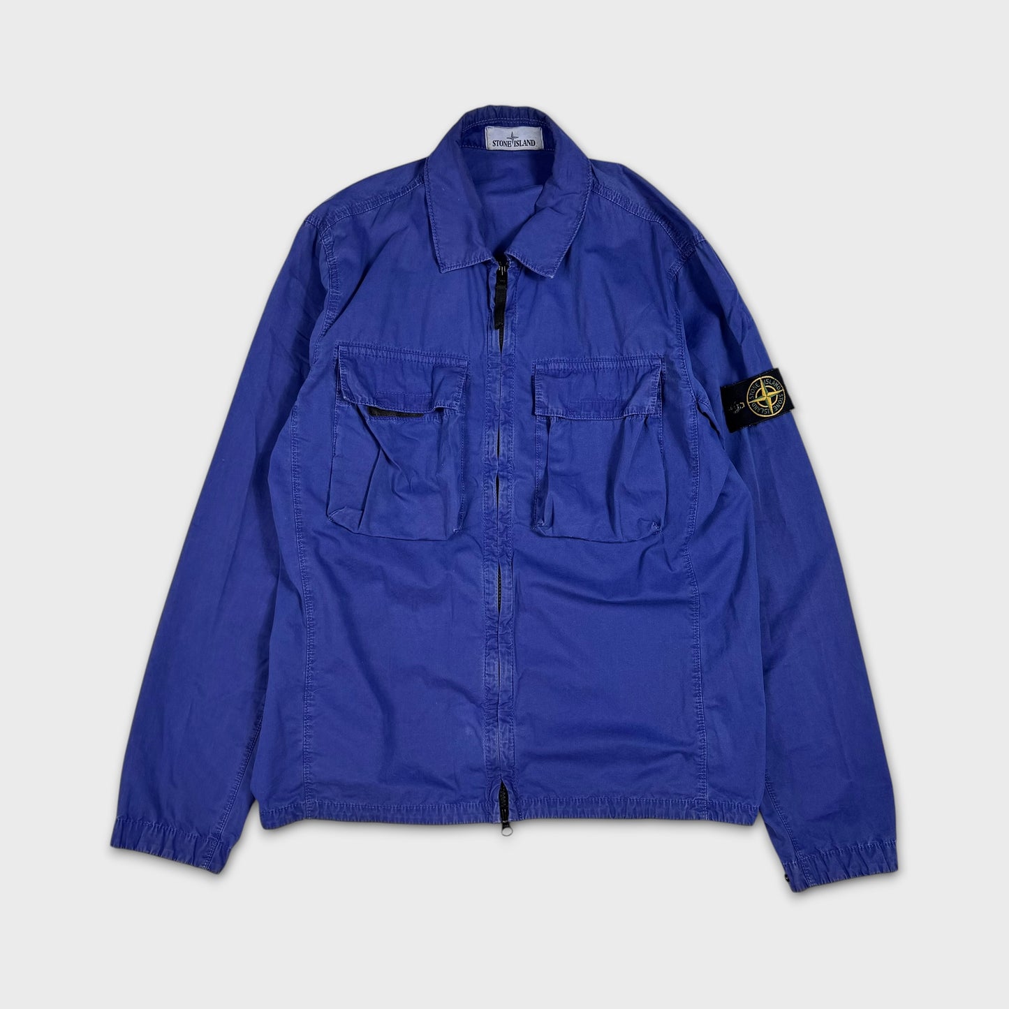 Stone Island Royal Blue Full Zip Overshirt M