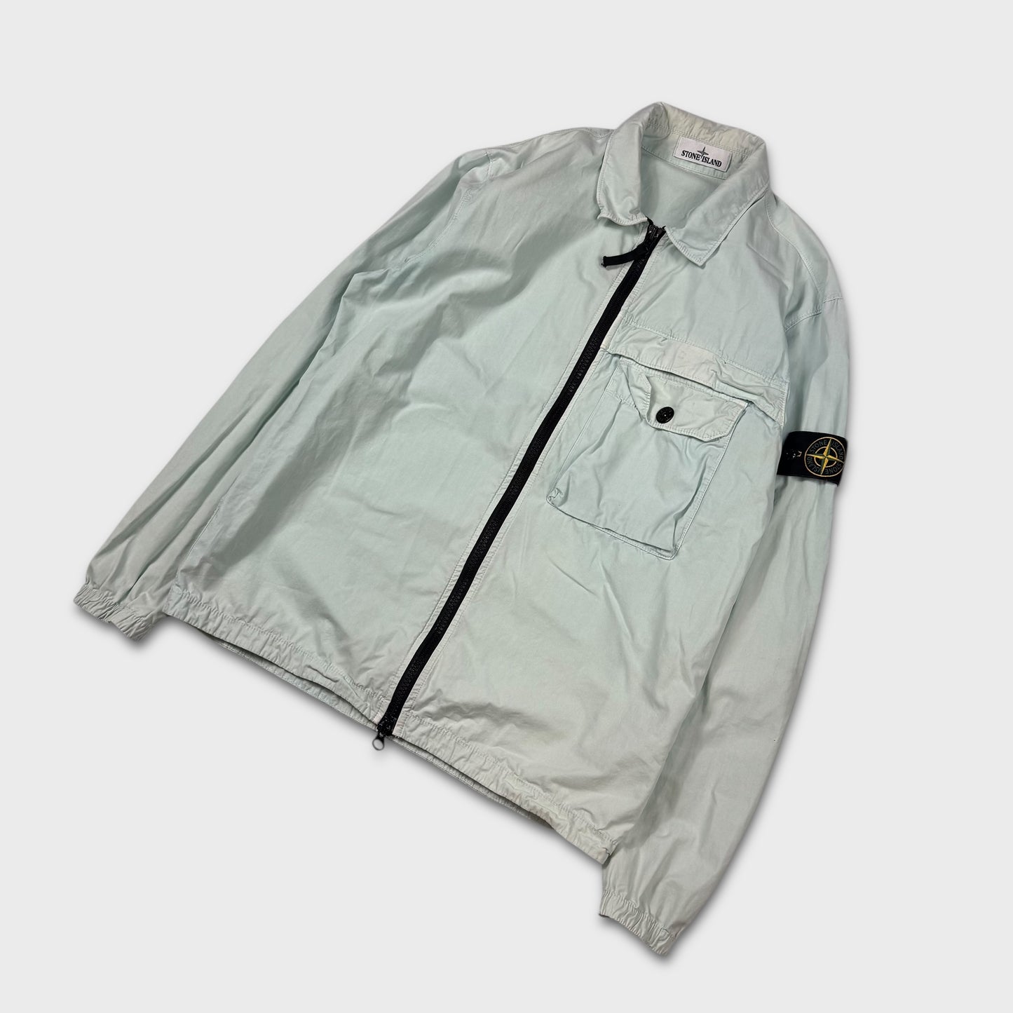 Stone Island Mint Green Full Zip Overshirt L