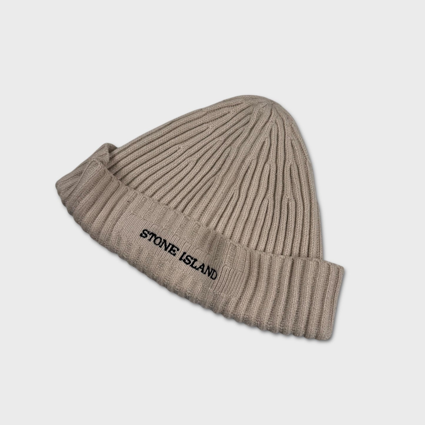 Stone Island Stencil Spellout Ribbed Beanie OS