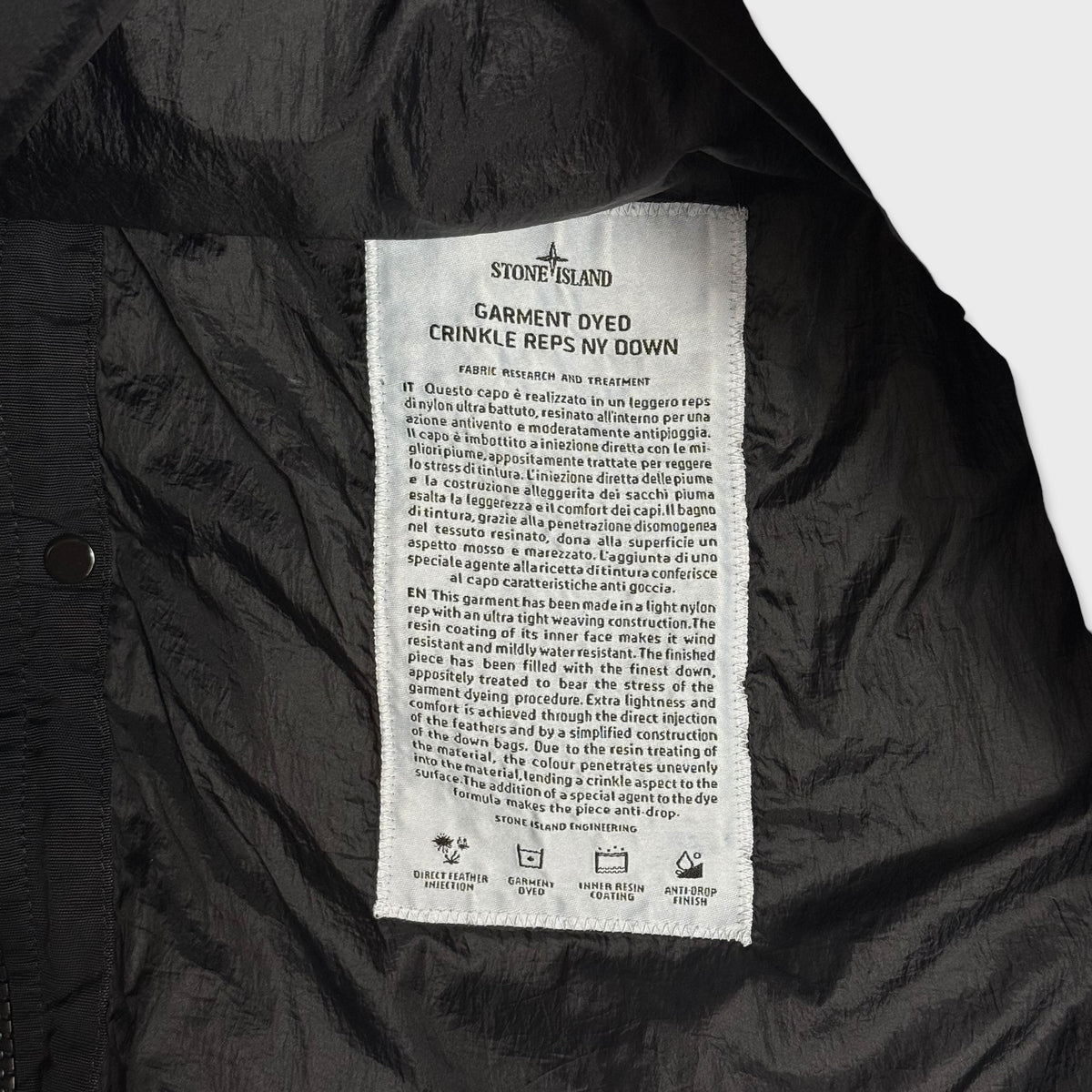 Stone Island Garment Dyed Crinkle Reps NY Down Puffer Jacket XXL