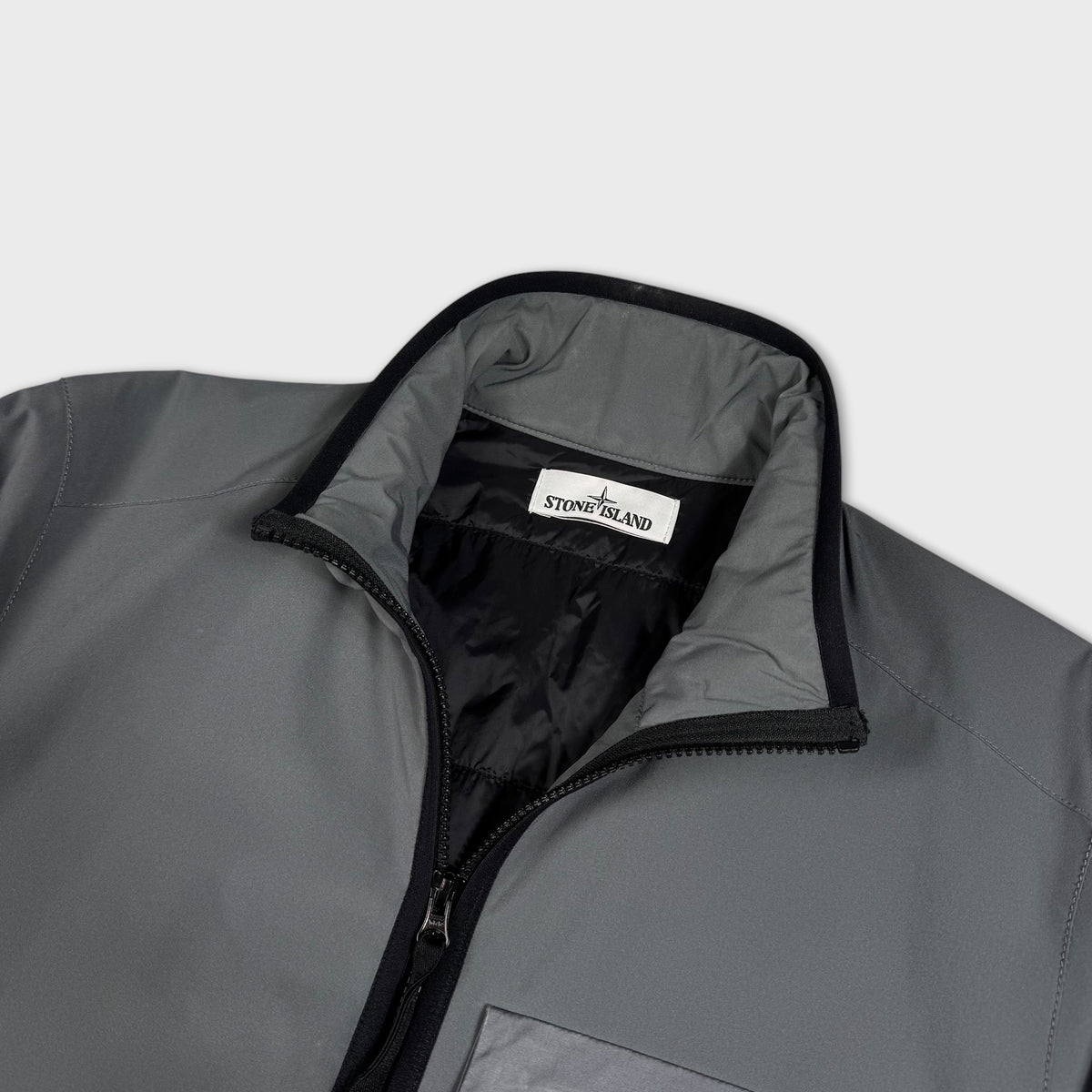 Stone Island Grey Primaloft Technology Soft Shell Jacket L