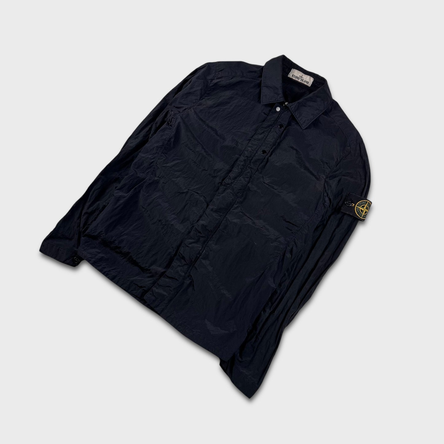 Stone Island Navy Nylon Metal Overshirt S