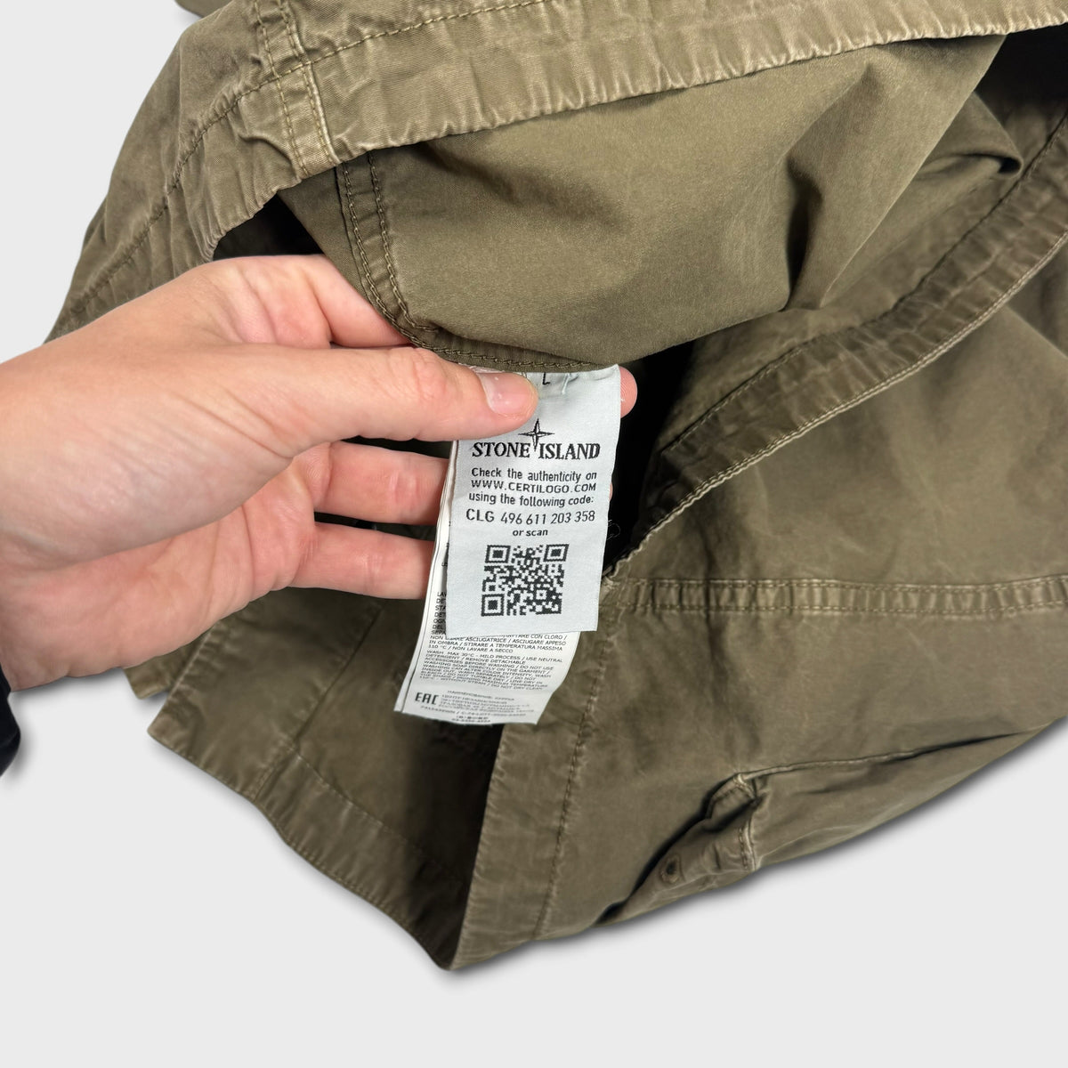 Stone Island Khaki Tela Smerigliata Jacket L