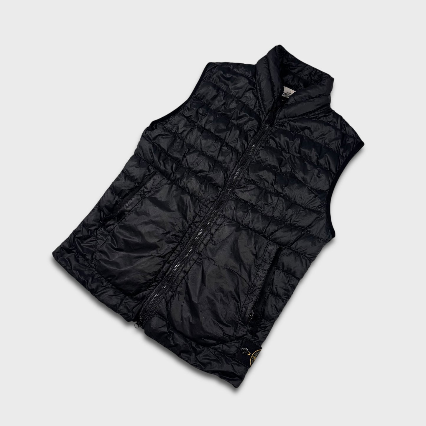 Stone Island Garment Dyed Black Micro Yarn Gilet M