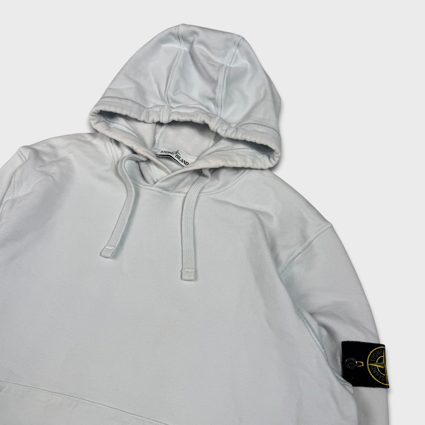 Stone Island Baby Blue Pullover Hoodie L