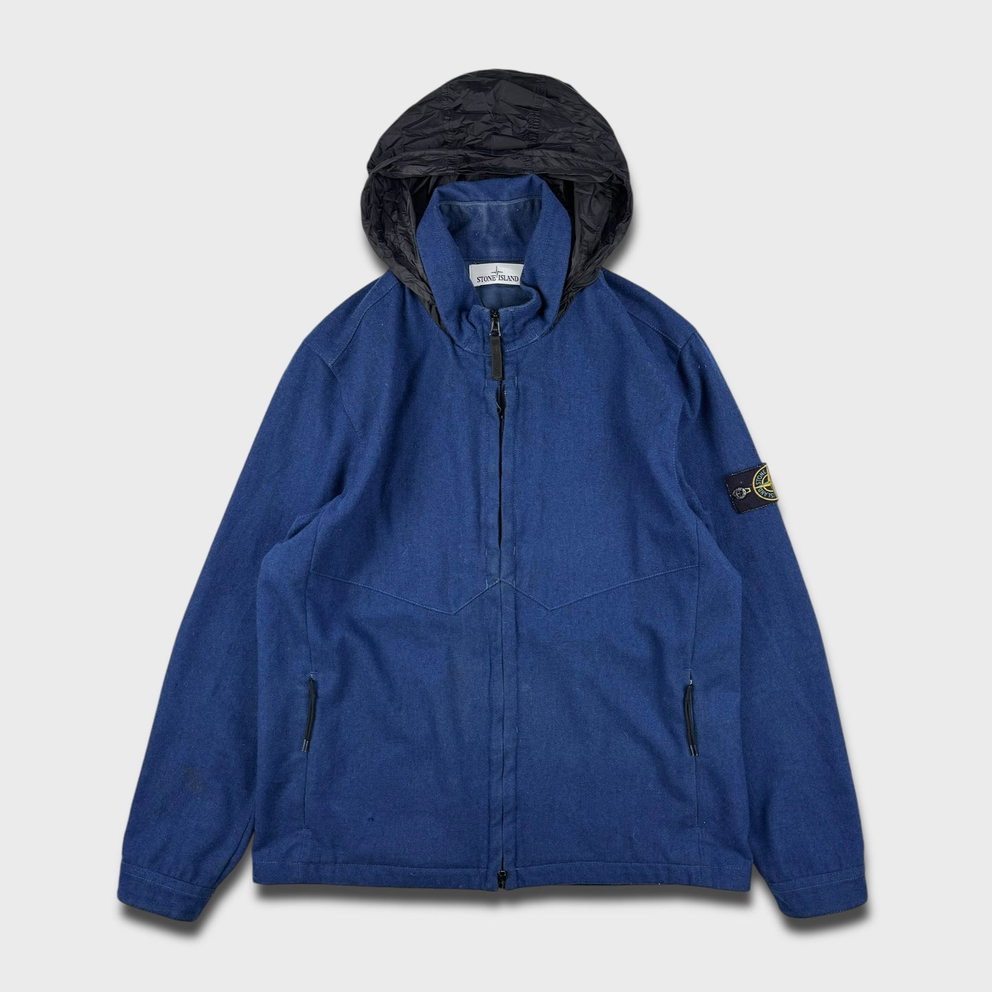 Stone Island Blue Wool Soft Shell Jacket XL