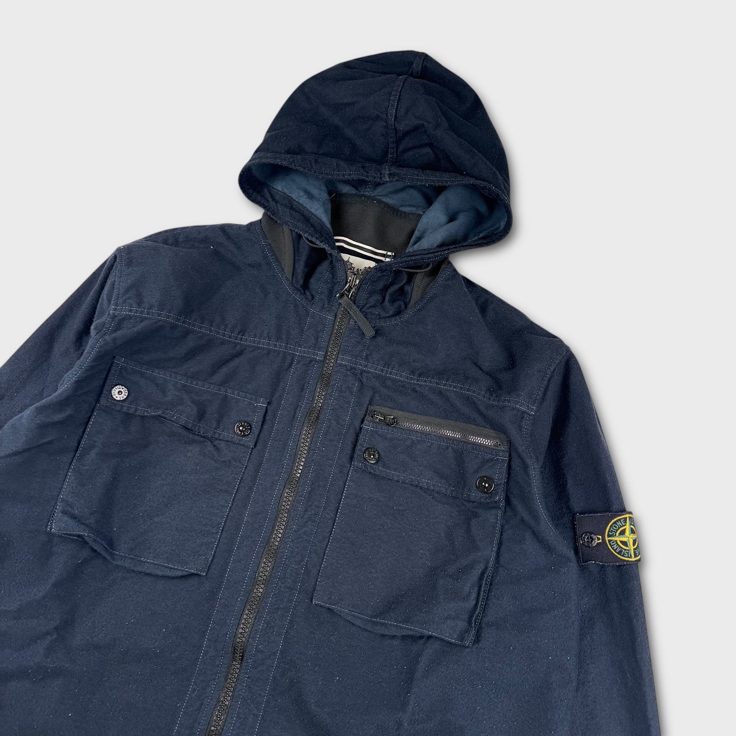 Stone Island Navy Full Zip Soft Touch Jacket XXL