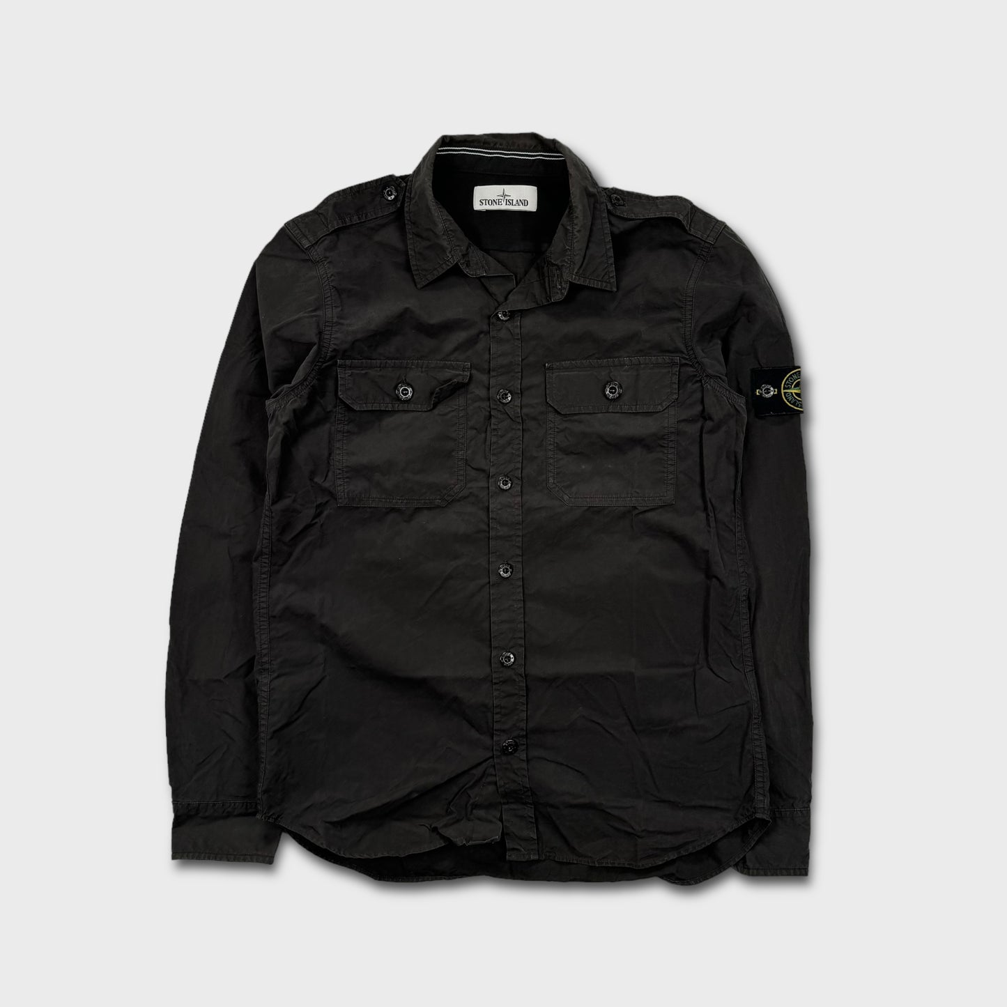 Stone Island Black Button Overshirt M