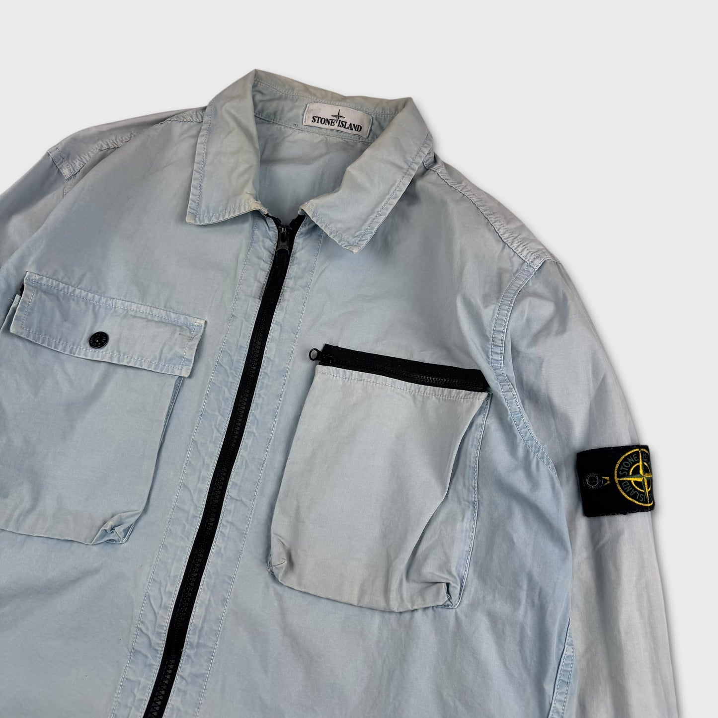 Stone Island Faded Baby Blue Overshirt XL