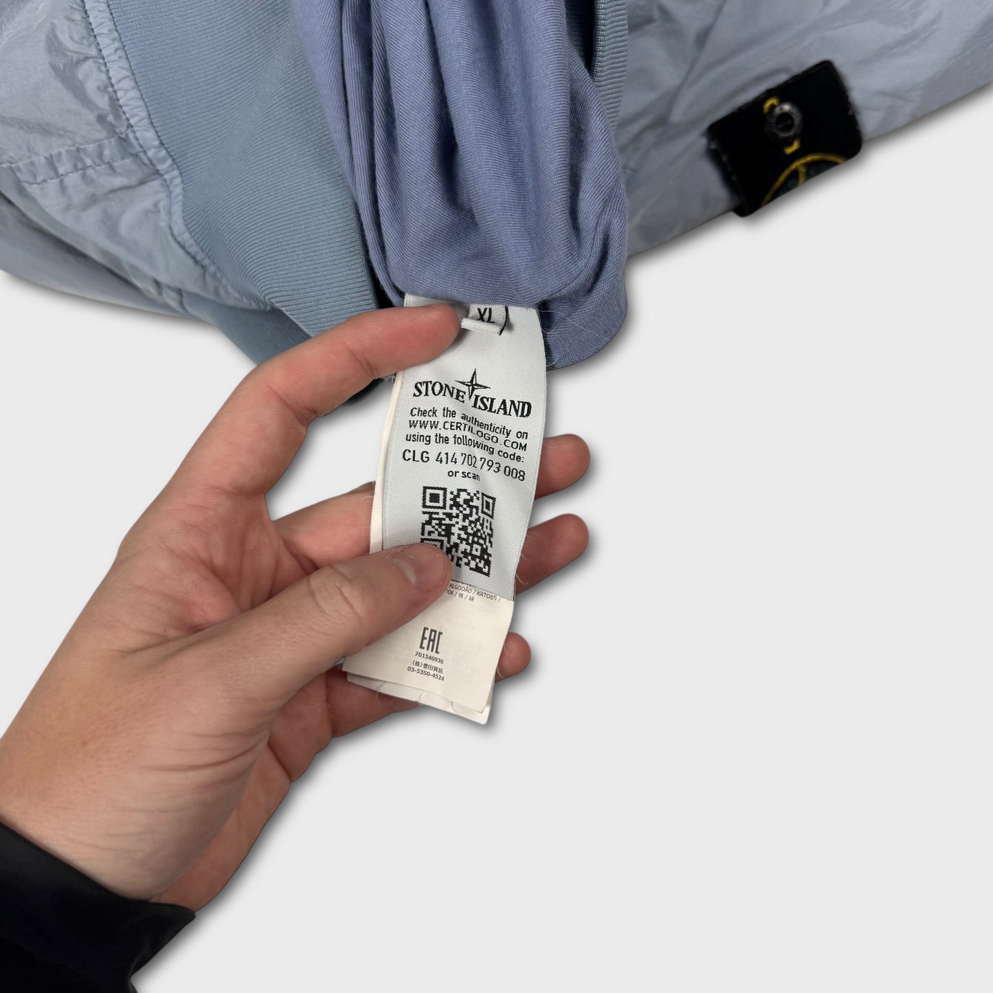 Stone Island Baby Blue Crinkle Reps NY Jacket XL