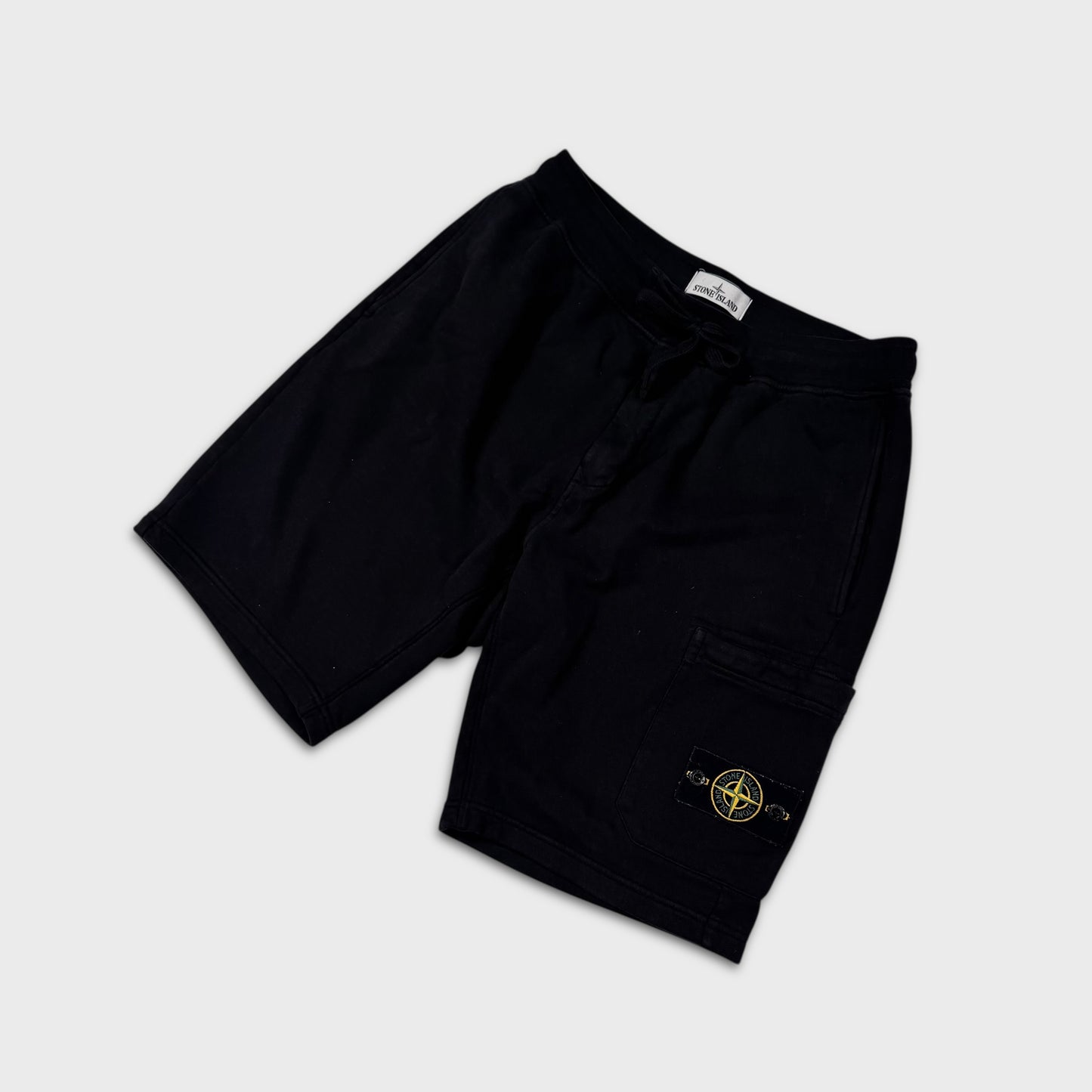 Stone Island Black Cotton Shorts M