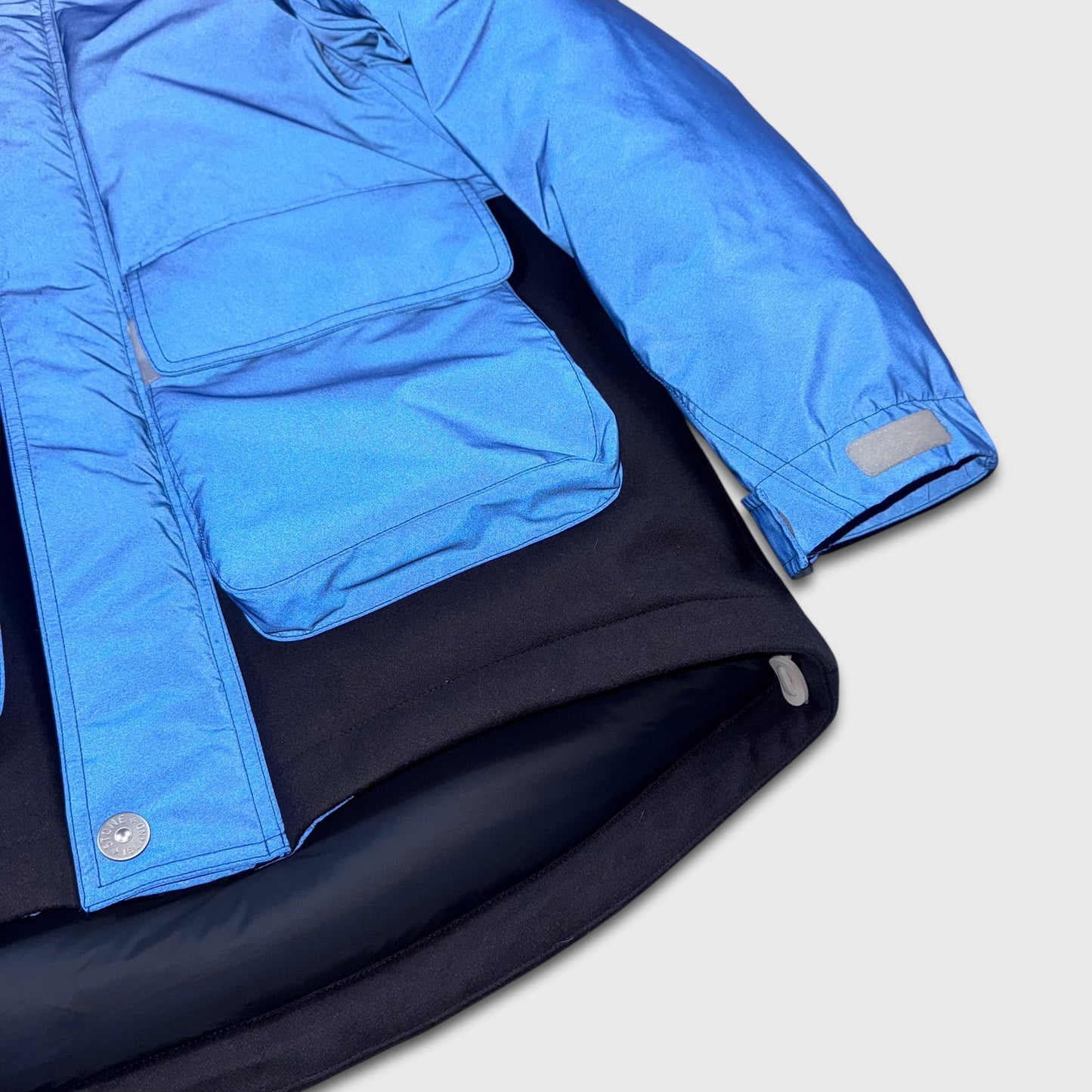 Stone Island Panno Resinato Plated Reflective Marina Down Jacket S