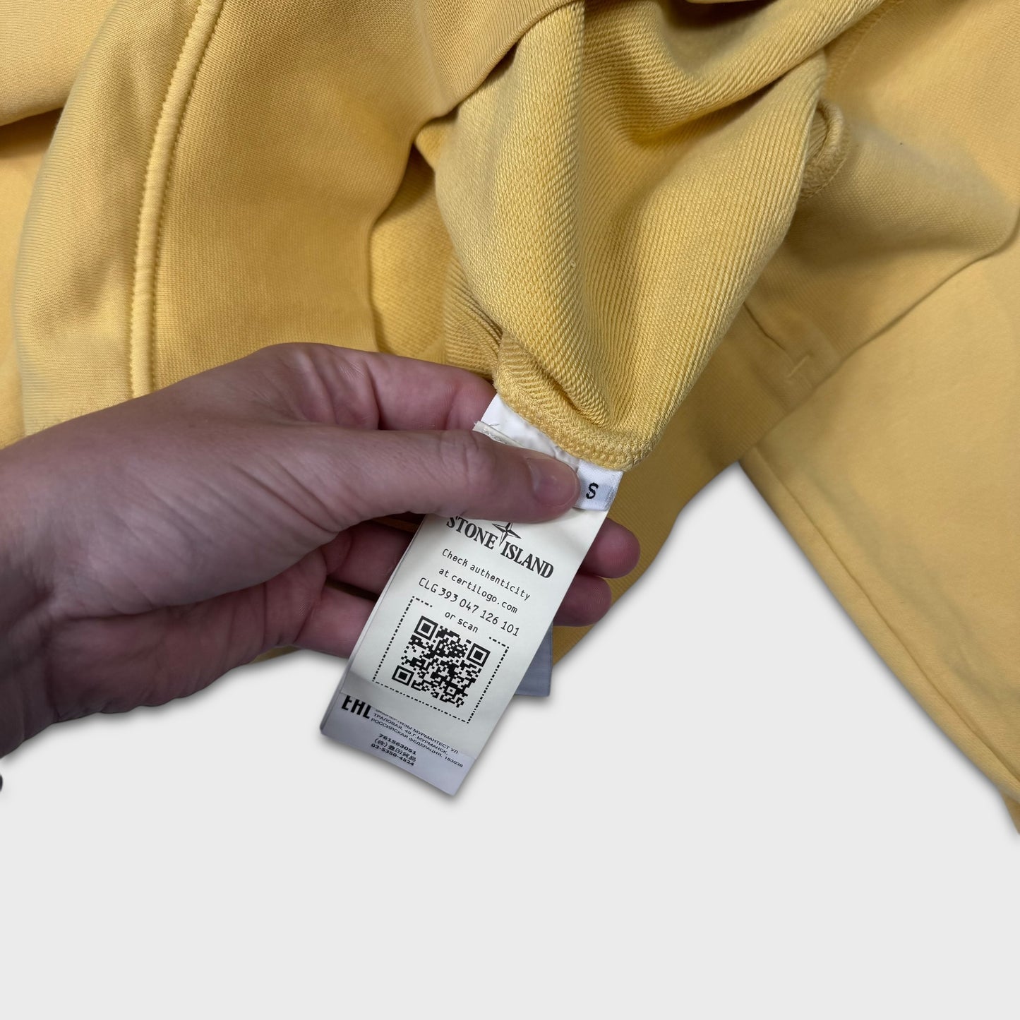 Stone Island Yellow Crewneck Sweatshirt S