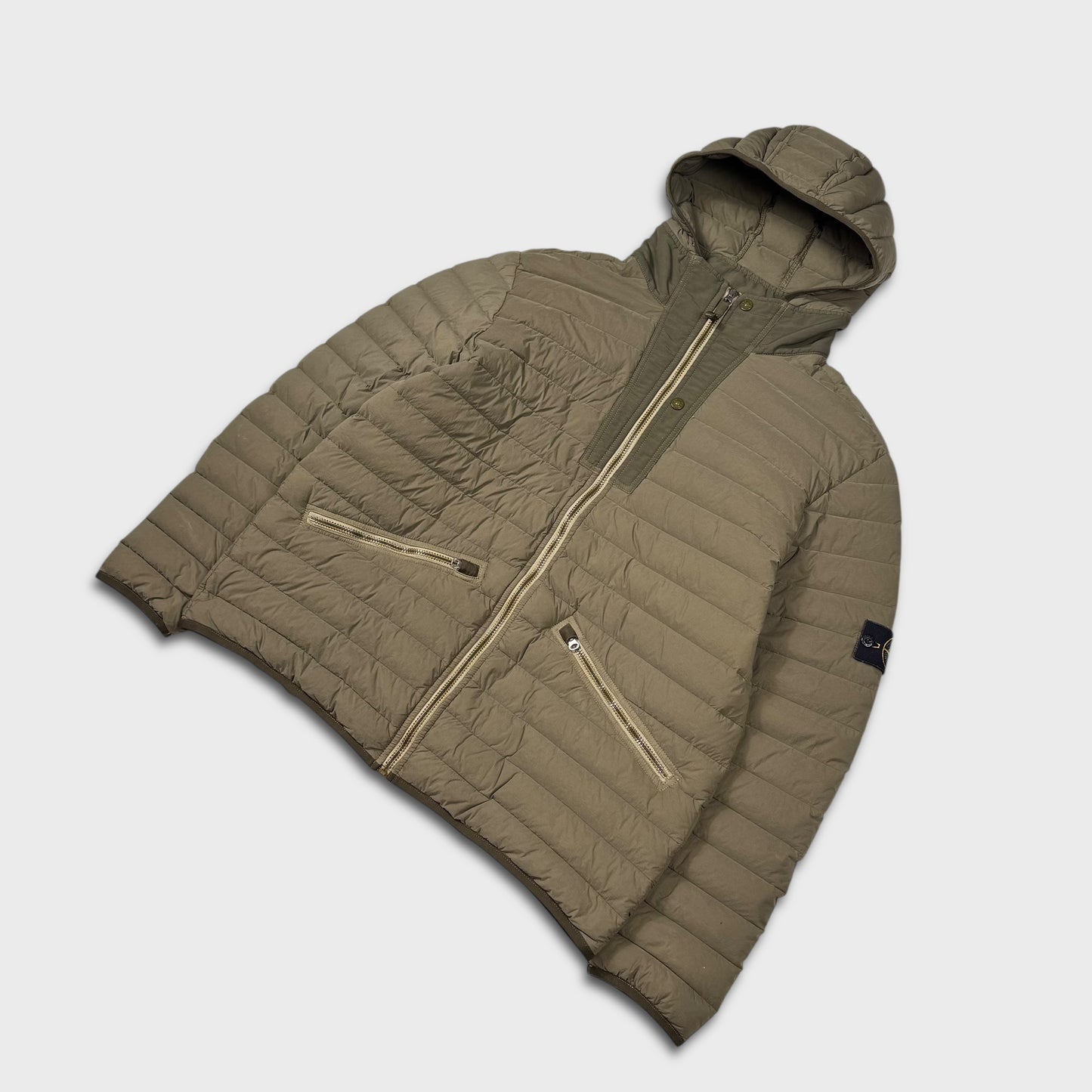 Stone Island Olive Loom Woven Down Chambers Stretch-TC Jacket 3XL