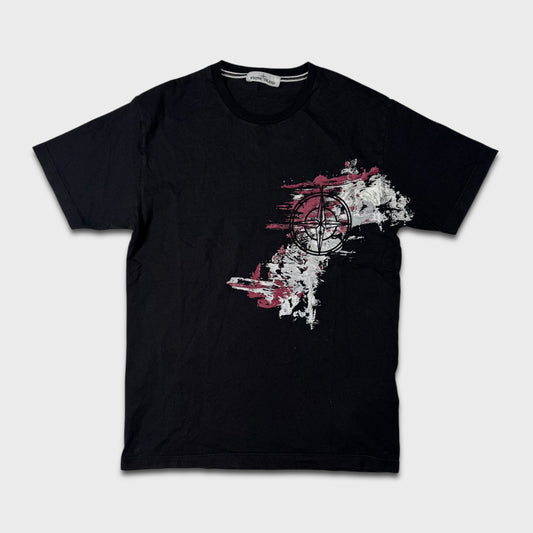Stone Island Black Graphic T-Shirt L
