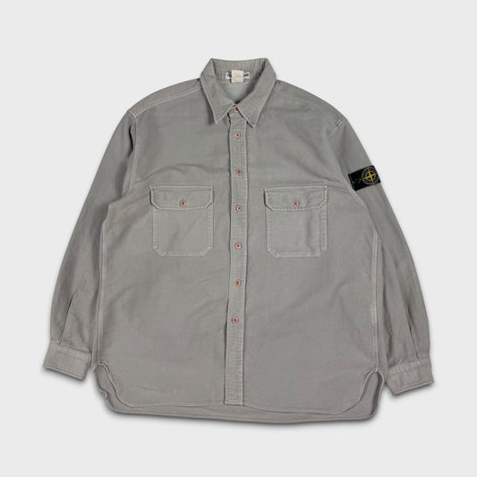 Stone Island 1998 Green Edge Moleskin Overshirt XXL