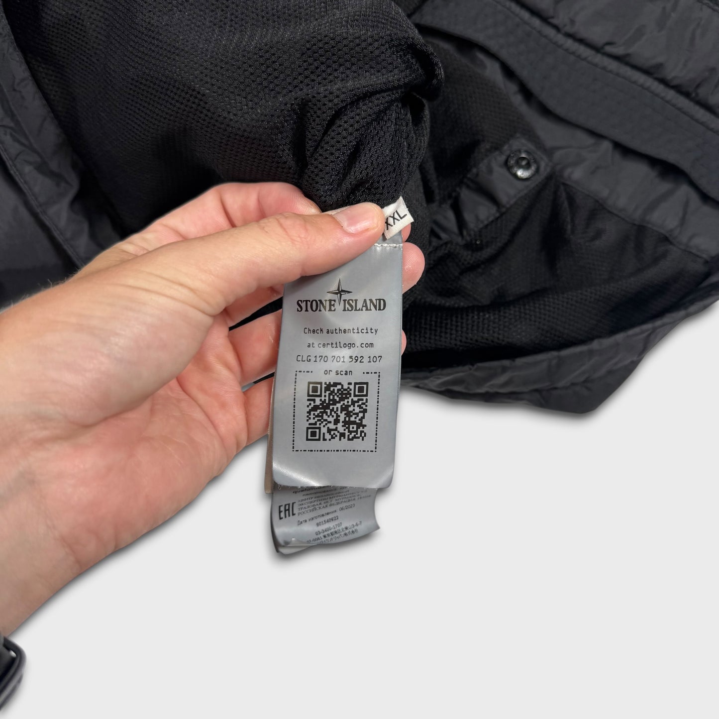 Stone Island Garment Dyed Crinkle Reps R-NY Hooded Jacket XXL