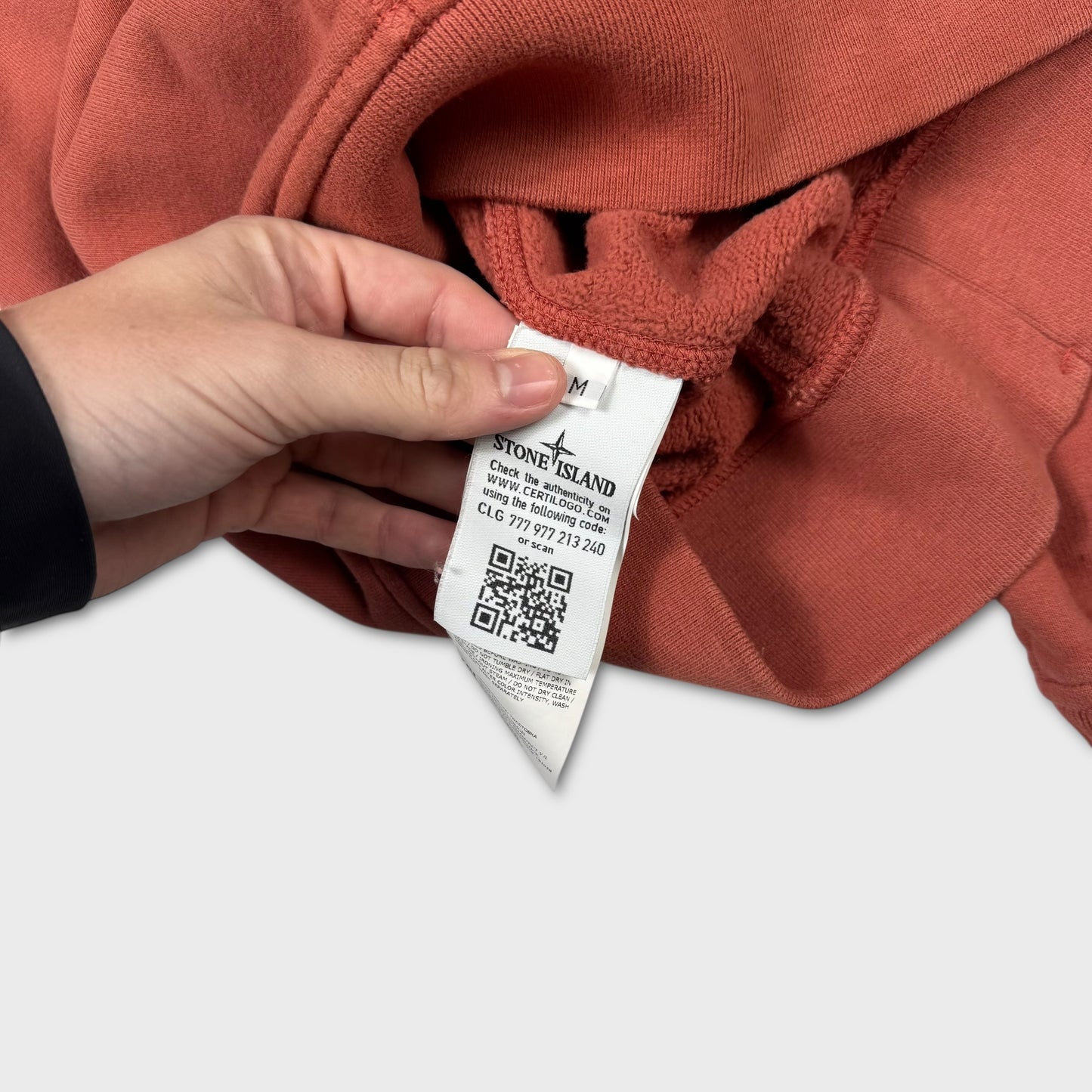 Stone Island Rust Red Pullover Hoodie M