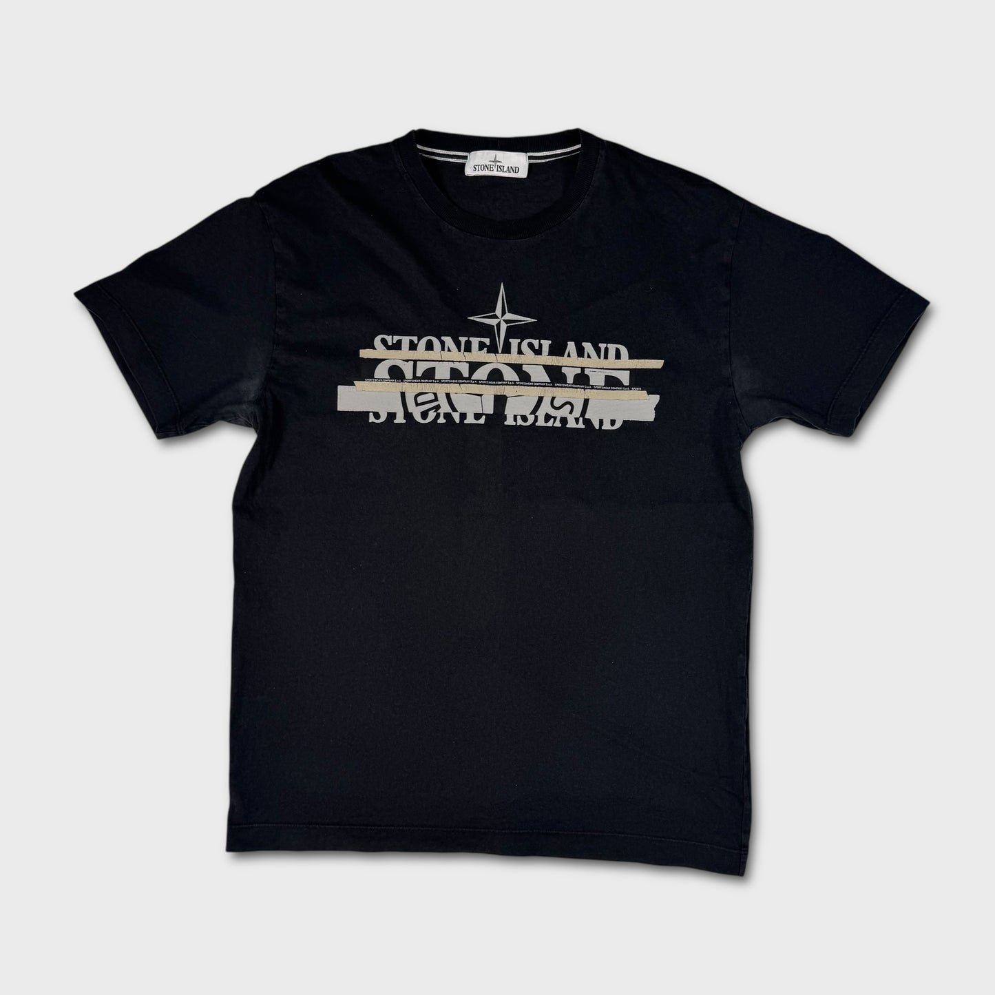 Stone Island Black Logo T-Shirt L
