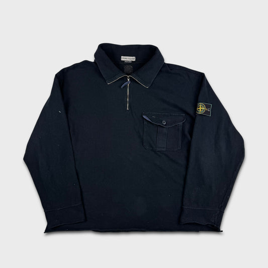 Stone Island 1995 Quarter Zip w/ Formula Steel Detail XL