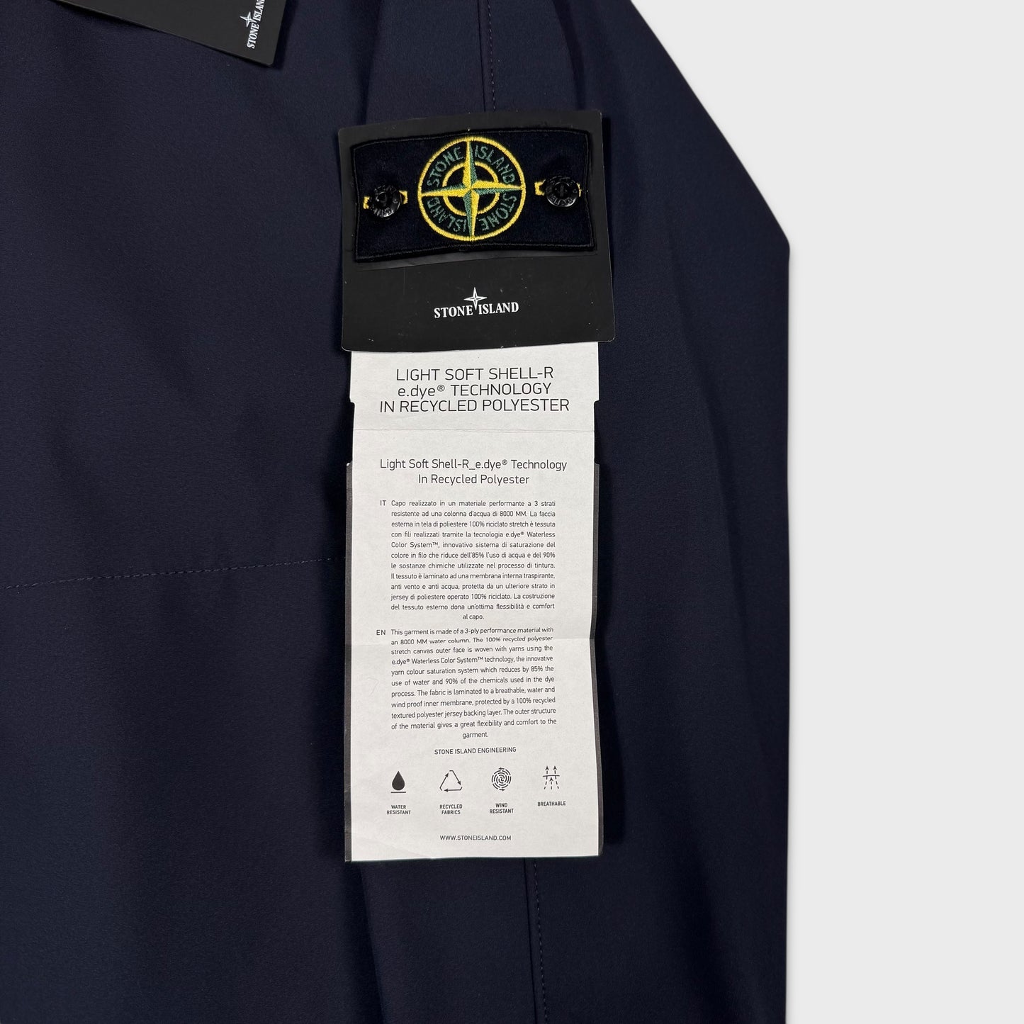Stone Island Navy Light Soft Shell-R Jacket BNWT XXL