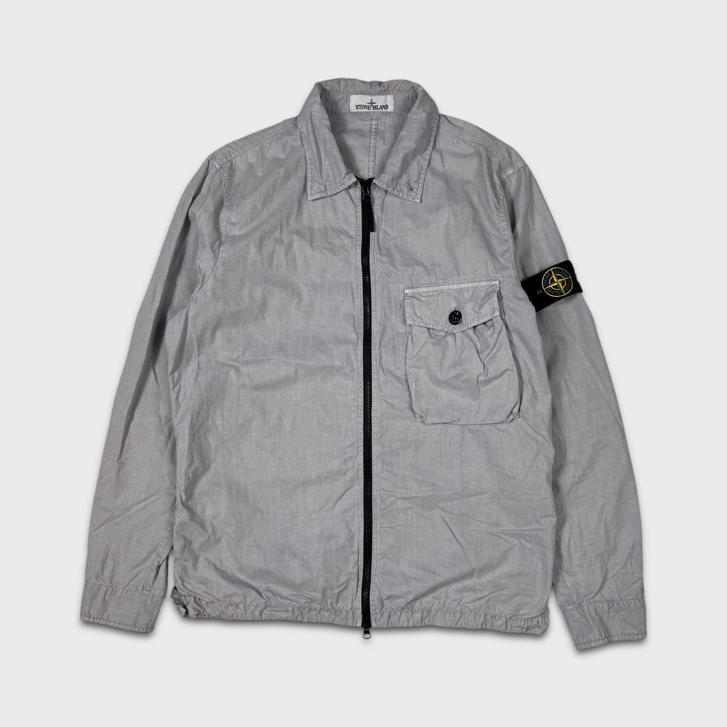 Stone Island Full Zip Grey Overshirt L
