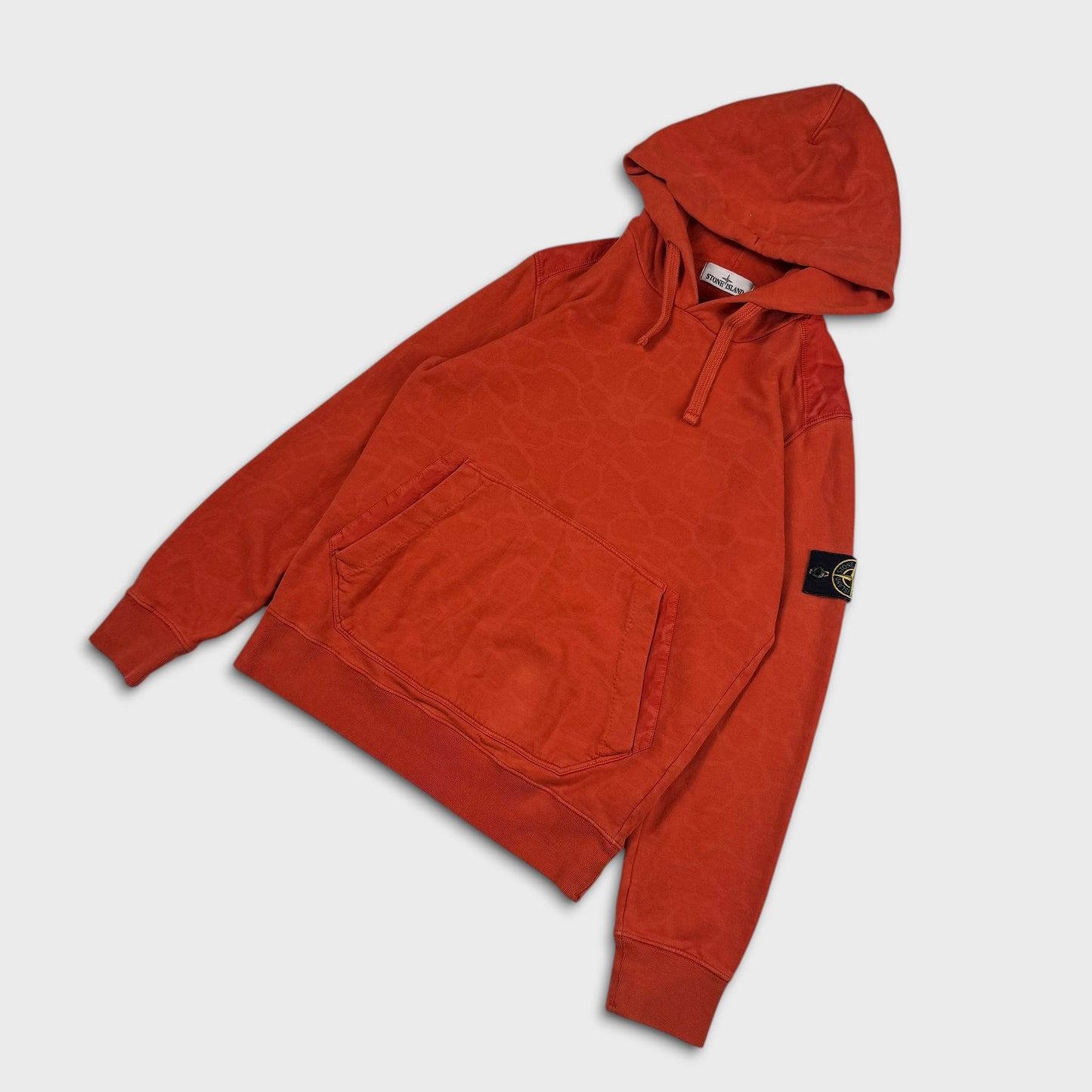 Stone Island Orange Camo Hoodie M