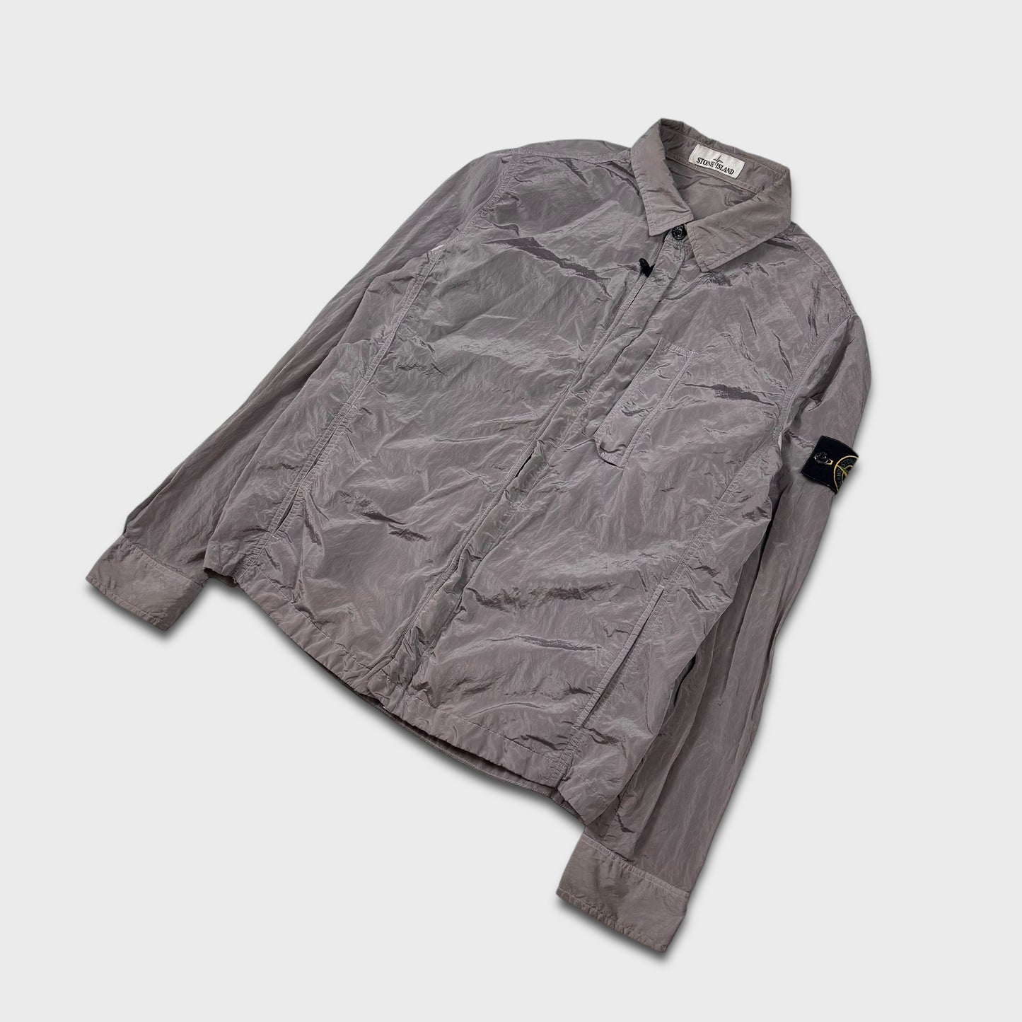 Stone Island Silver Nylon Metal Overshirt L