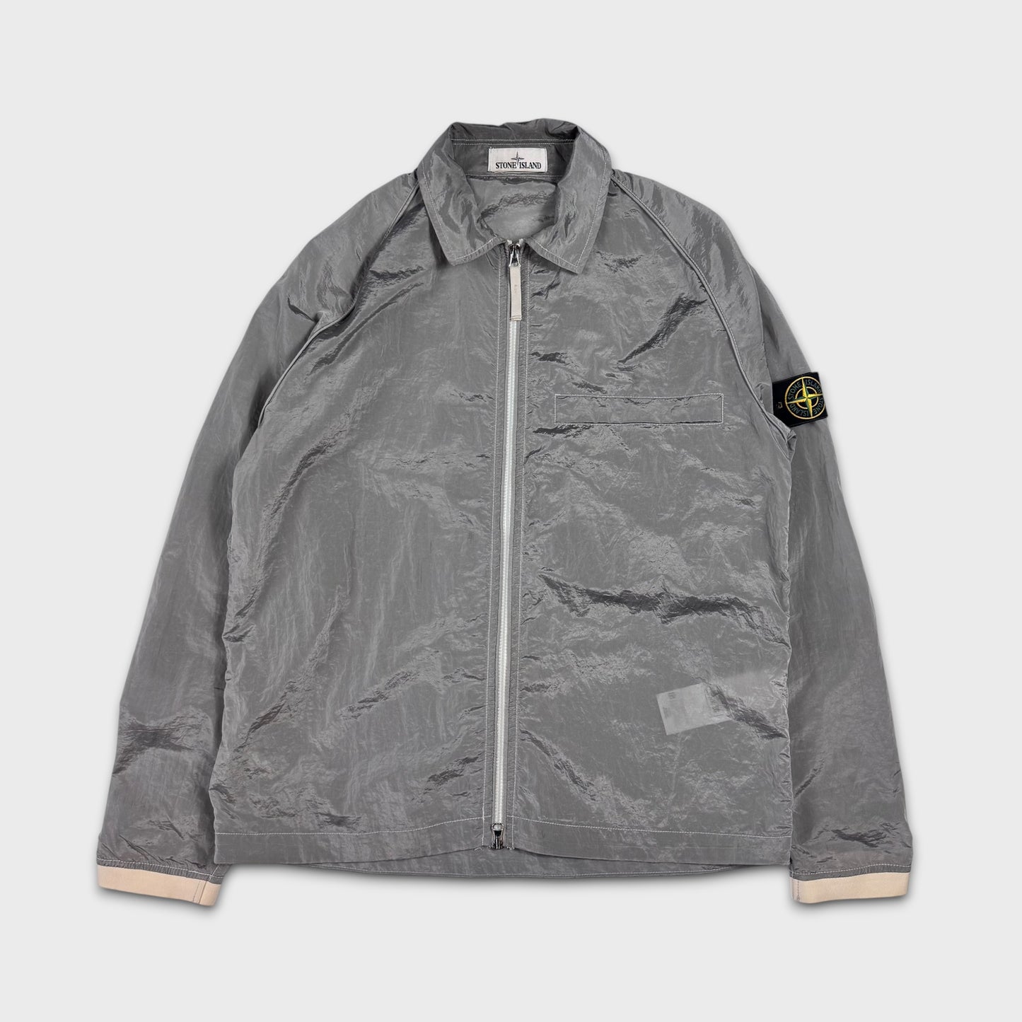 Stone Island Silver Nylon Metal Overshirt L