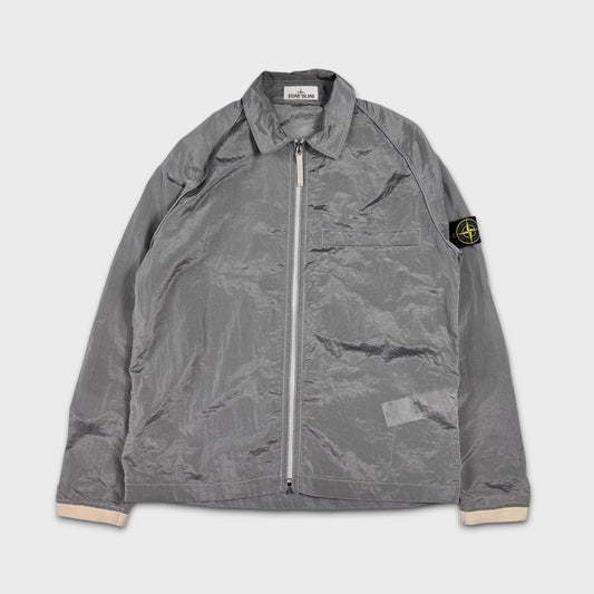 Stone Island Silver Nylon Metal Overshirt L