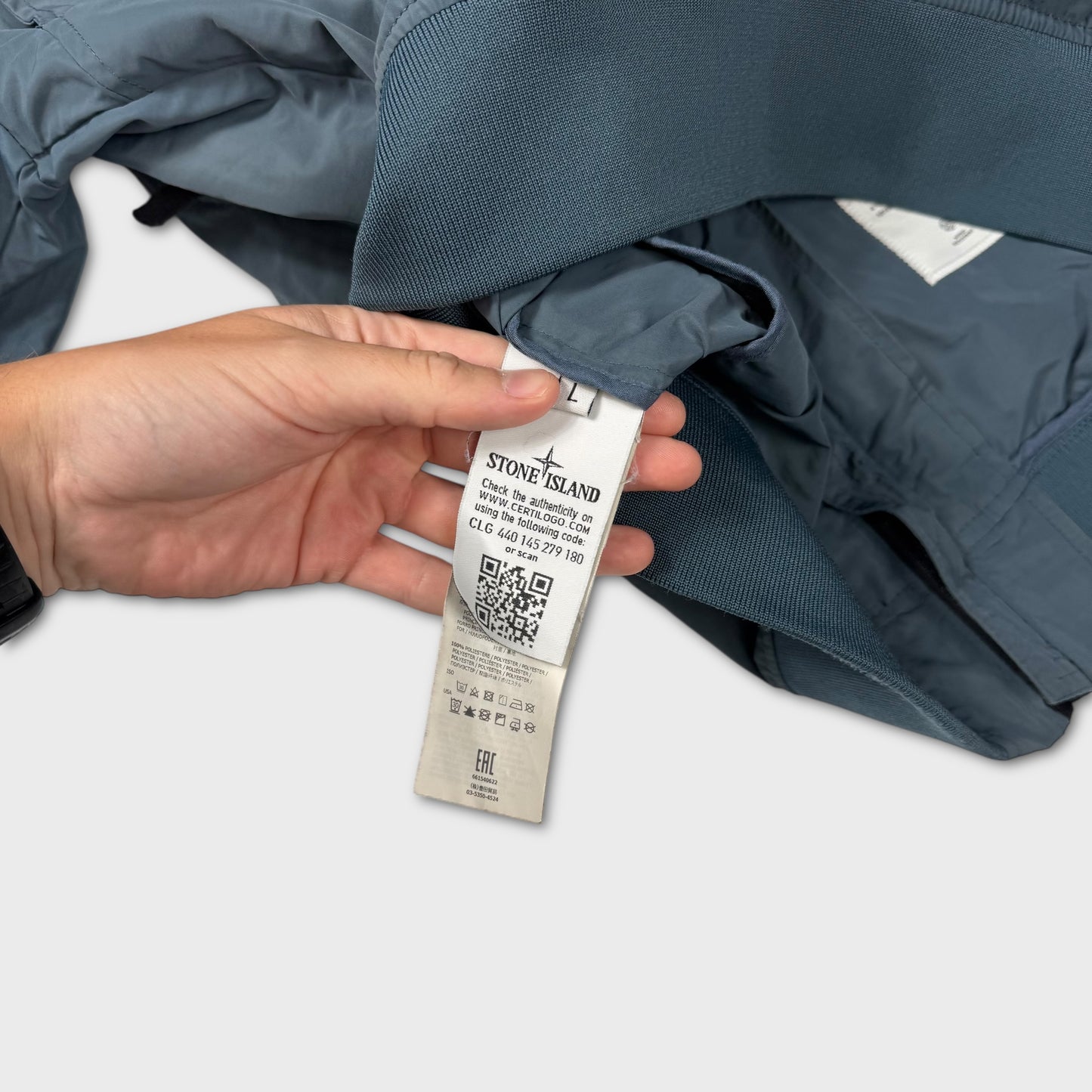 Stone Island Navy Blue Micro Reps Hooded Jacket L