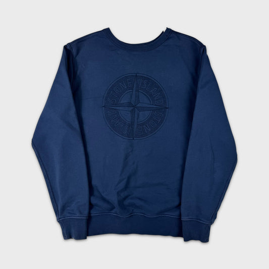 Stone Island Navy Blue Reversible Crewneck L
