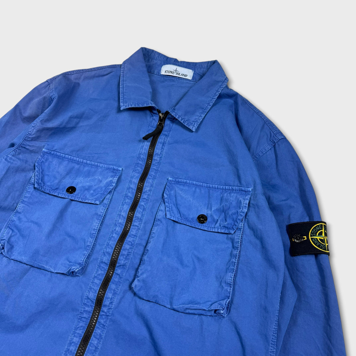 Stone Island Royal Blue Full Zip Overshirt XL