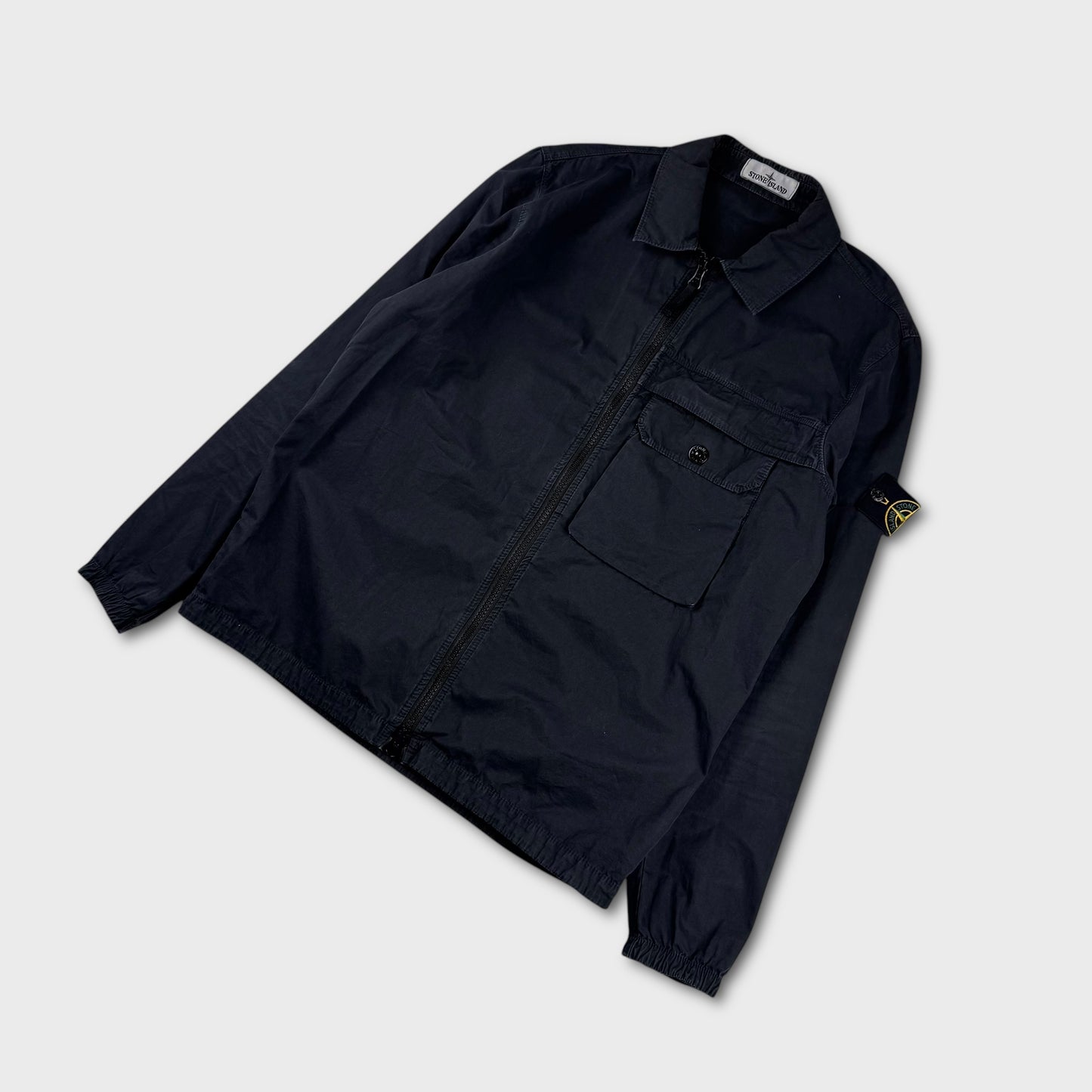 Stone Island Black Full Zip Overshirt L