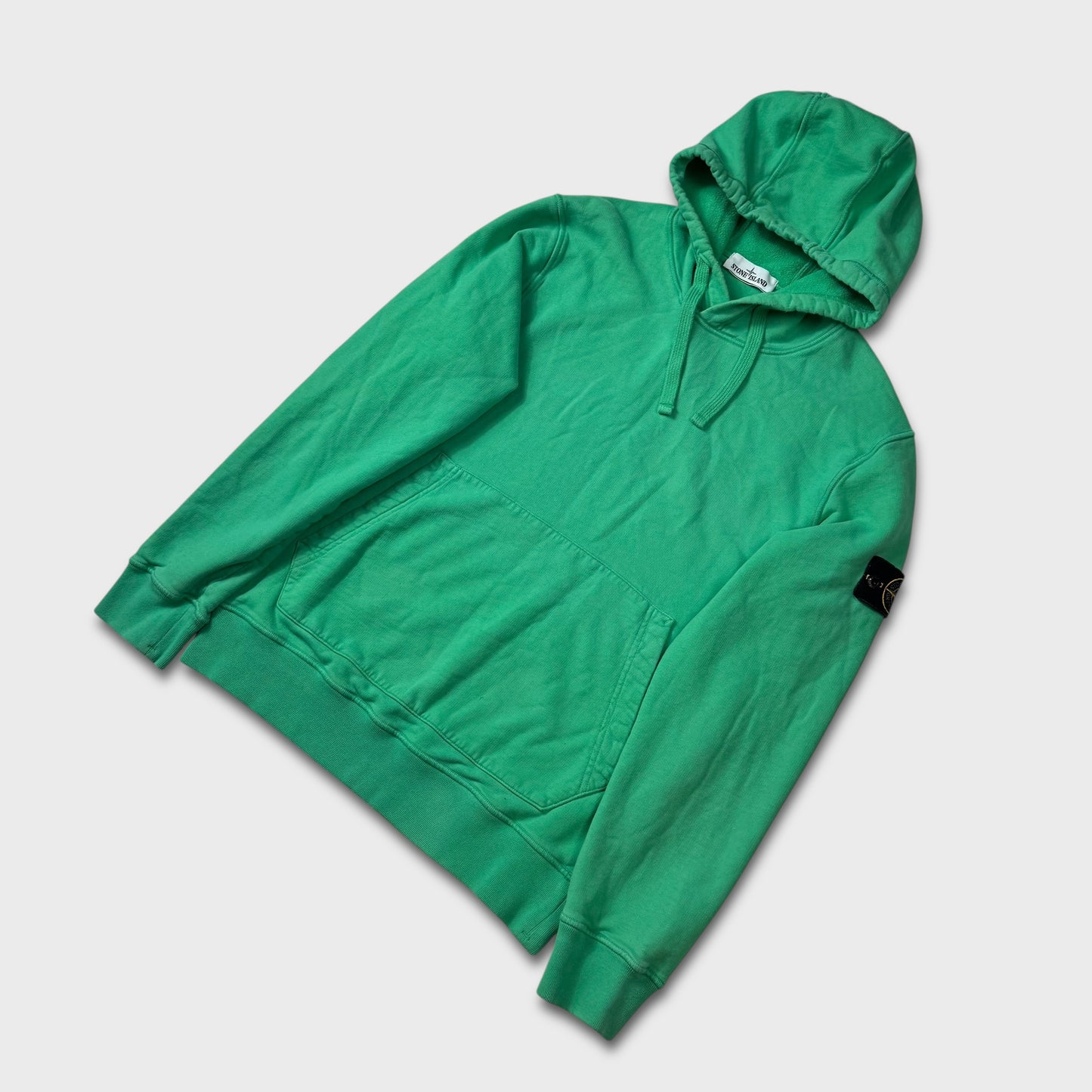 Stone Island Green Pullover Hoodie L