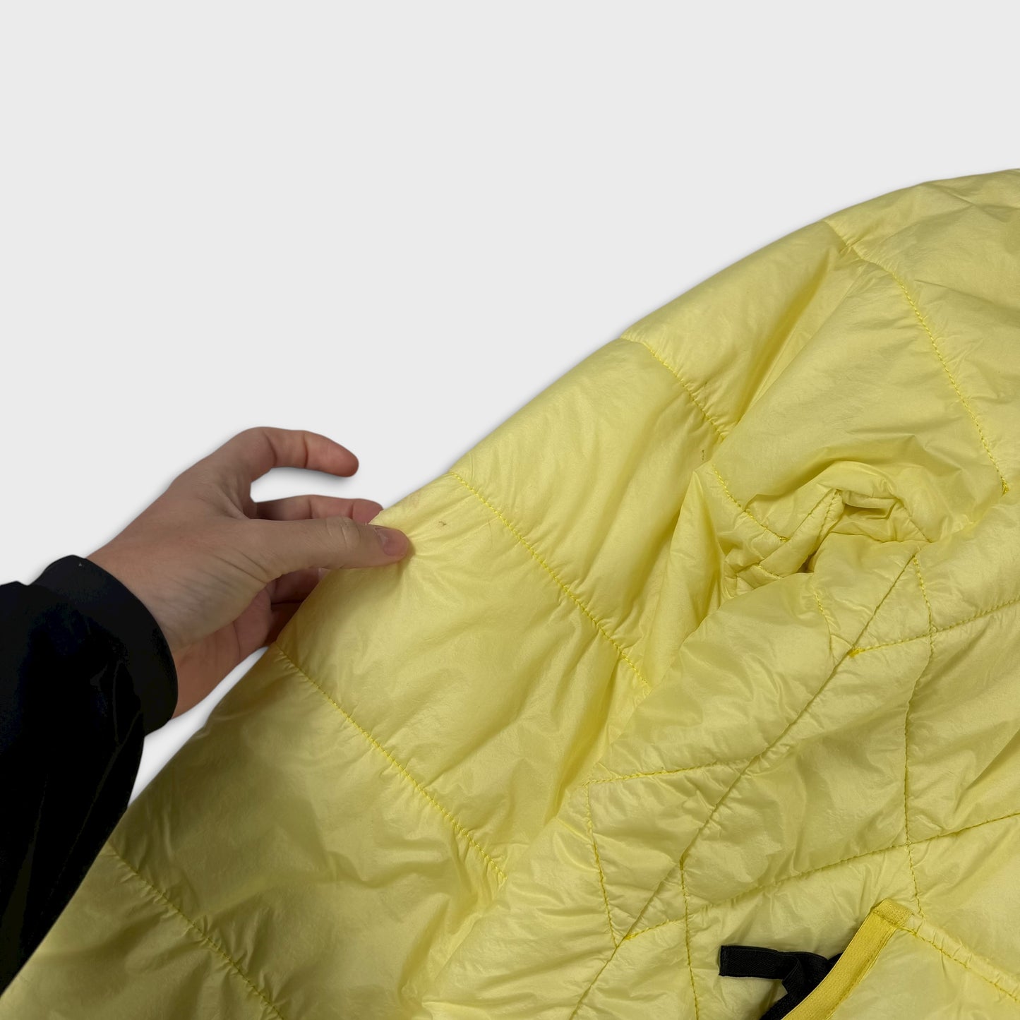 Stone Island Pale Yellow Quilted Micro Yarn Jacket M