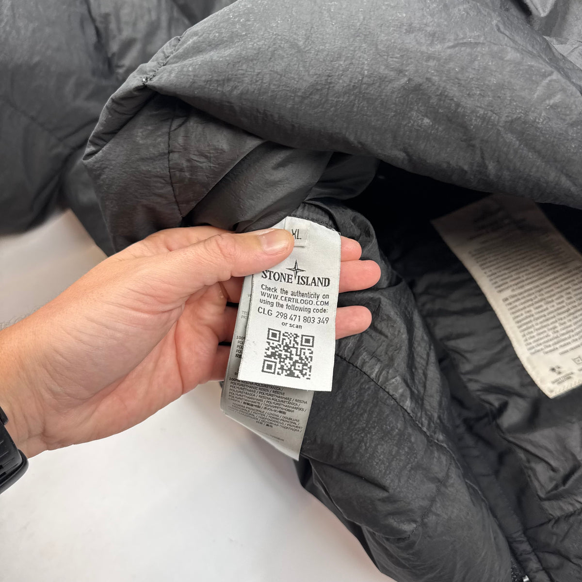 Stone Island Black Crinkle Reps NY Down Puffer Jacket XL