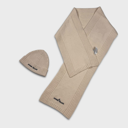 Stone Island AW2004 Beanie & Scarf Set