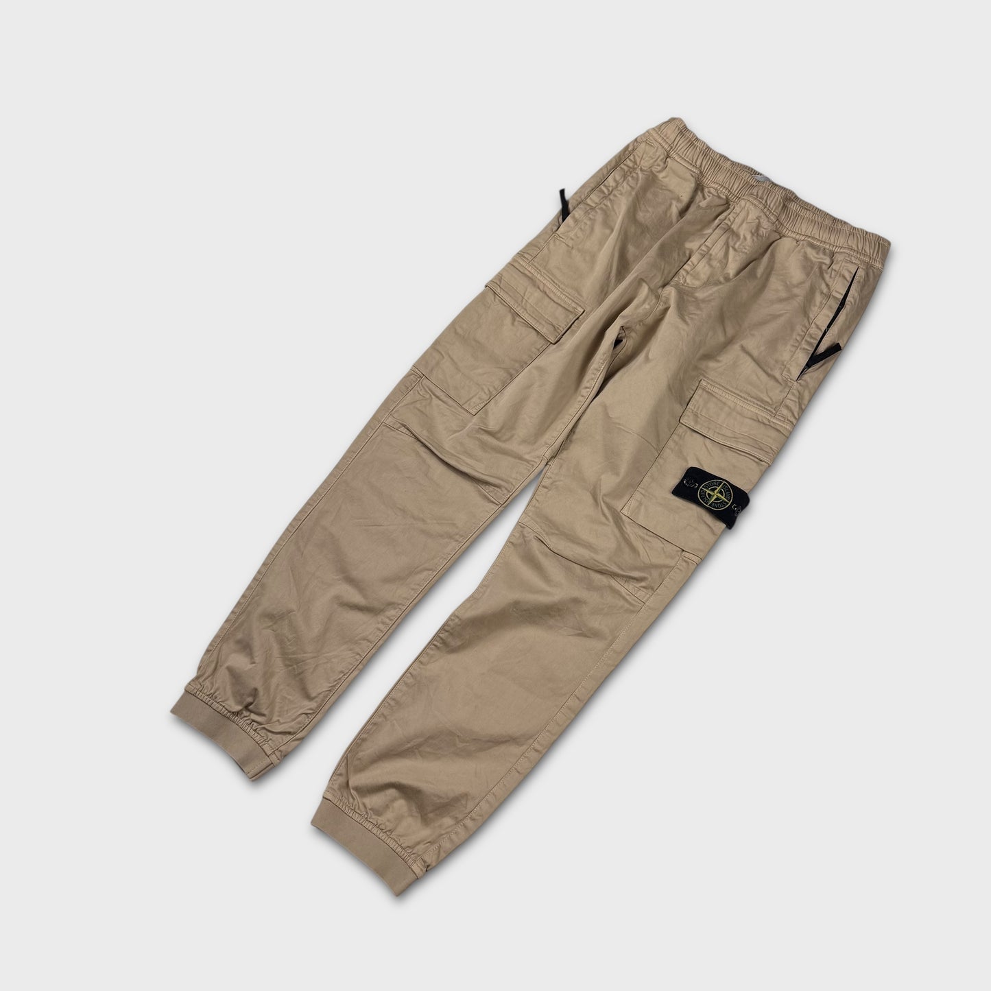 Stone Island Beige Badge Cargo Pants W30