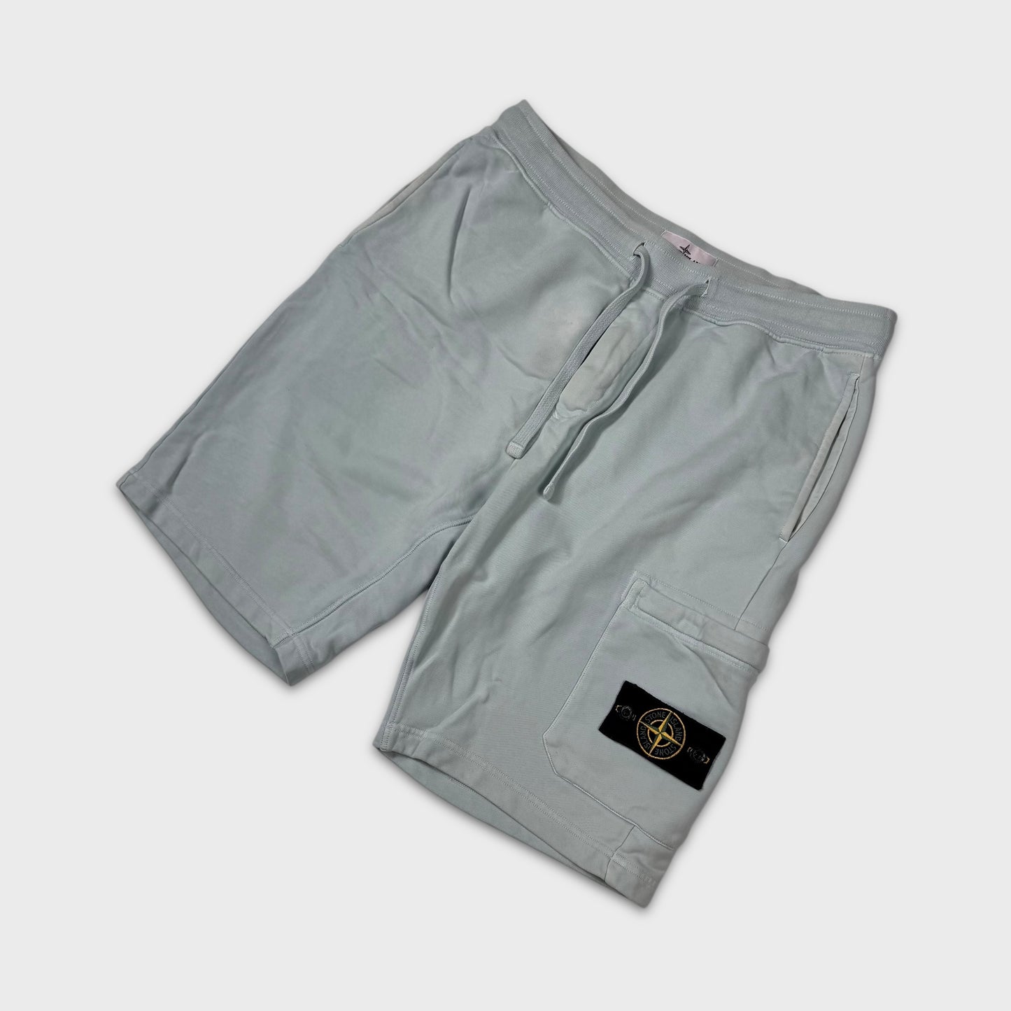 Stone Island Aqua Cotton Shorts L